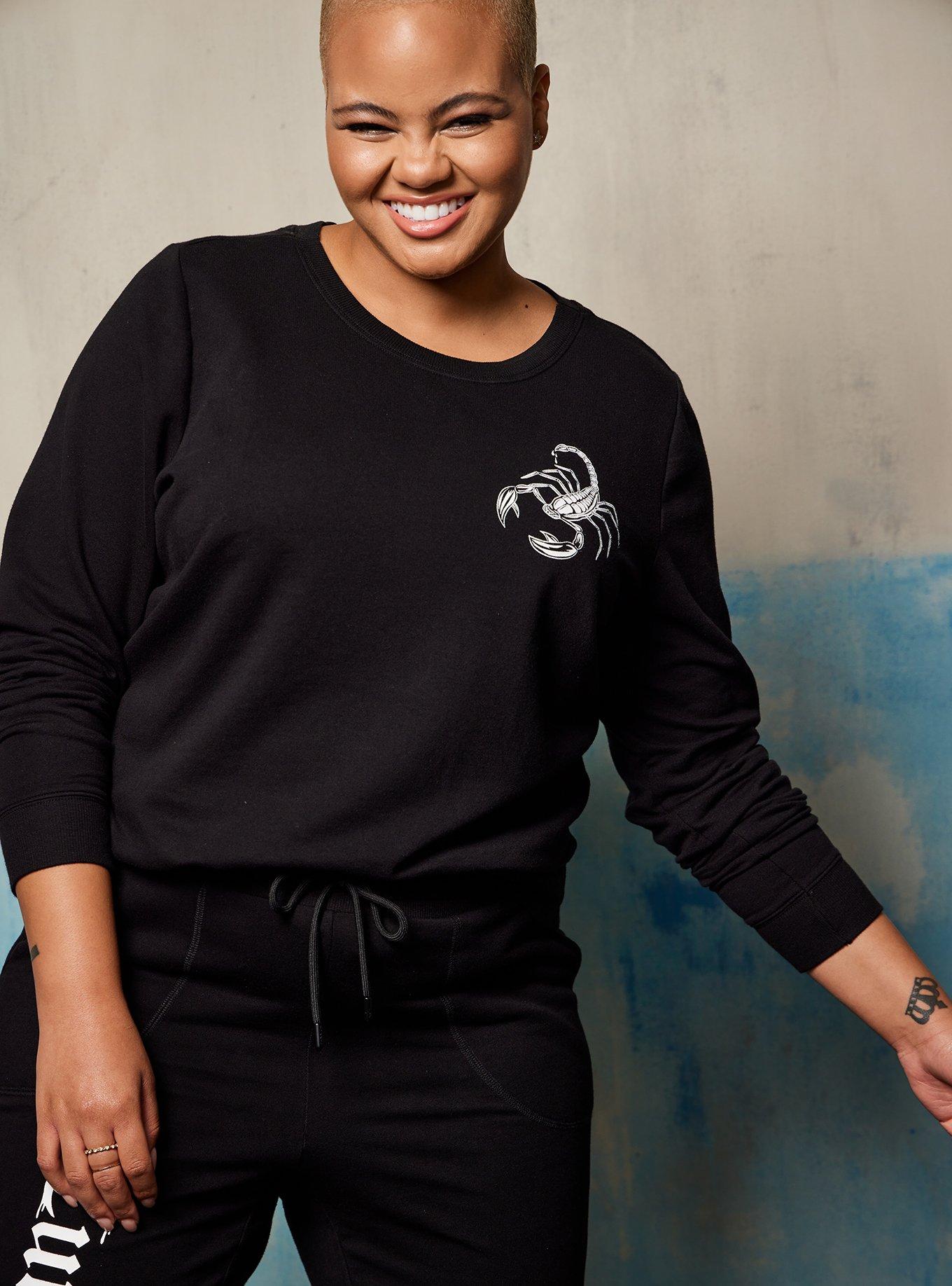 Plus Size Sweatshirt - LoveSick Cute But Deadly Black, DEEP BLACK, alternate