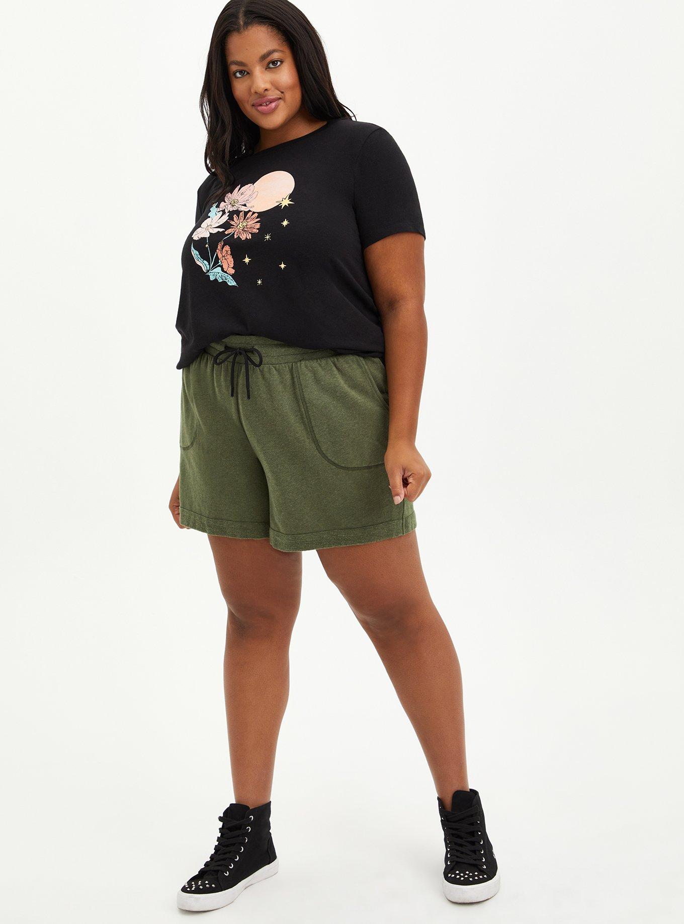 Plus Size Vintage Tee - Triblend Jersey Black Flowers, DEEP BLACK, alternate