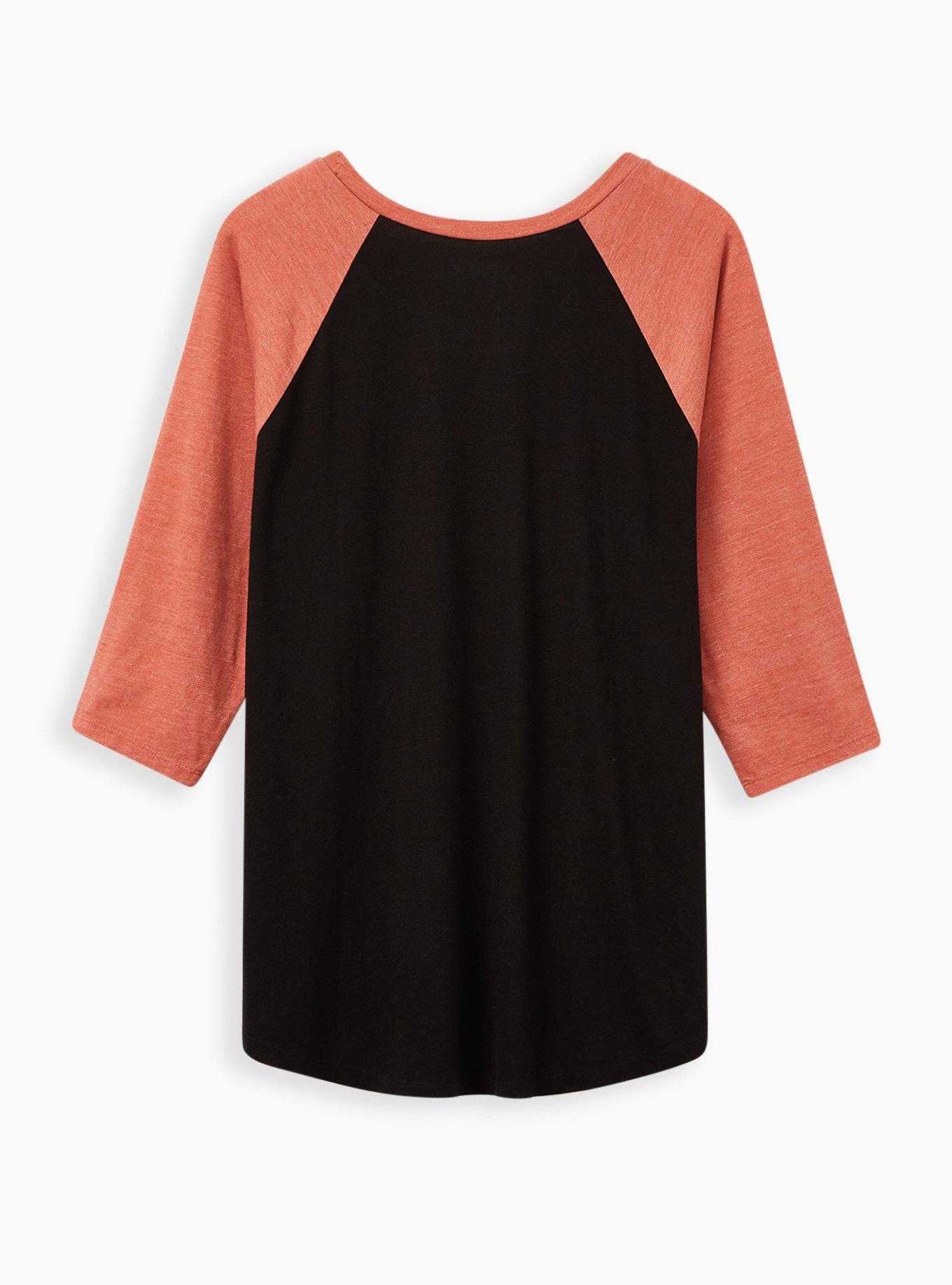 Plus Size Classic Fit Raglan Tee - Whatever Spices Your Pumpkin Black, DEEP BLACK, alternate