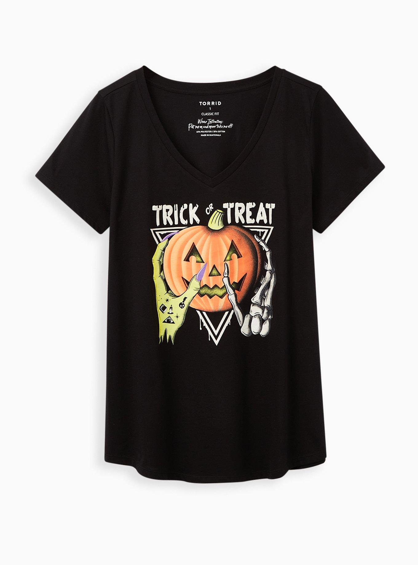 Plus Size - Girlfriend Tee - Signature Jersey Black Trick Or Treat - Torrid