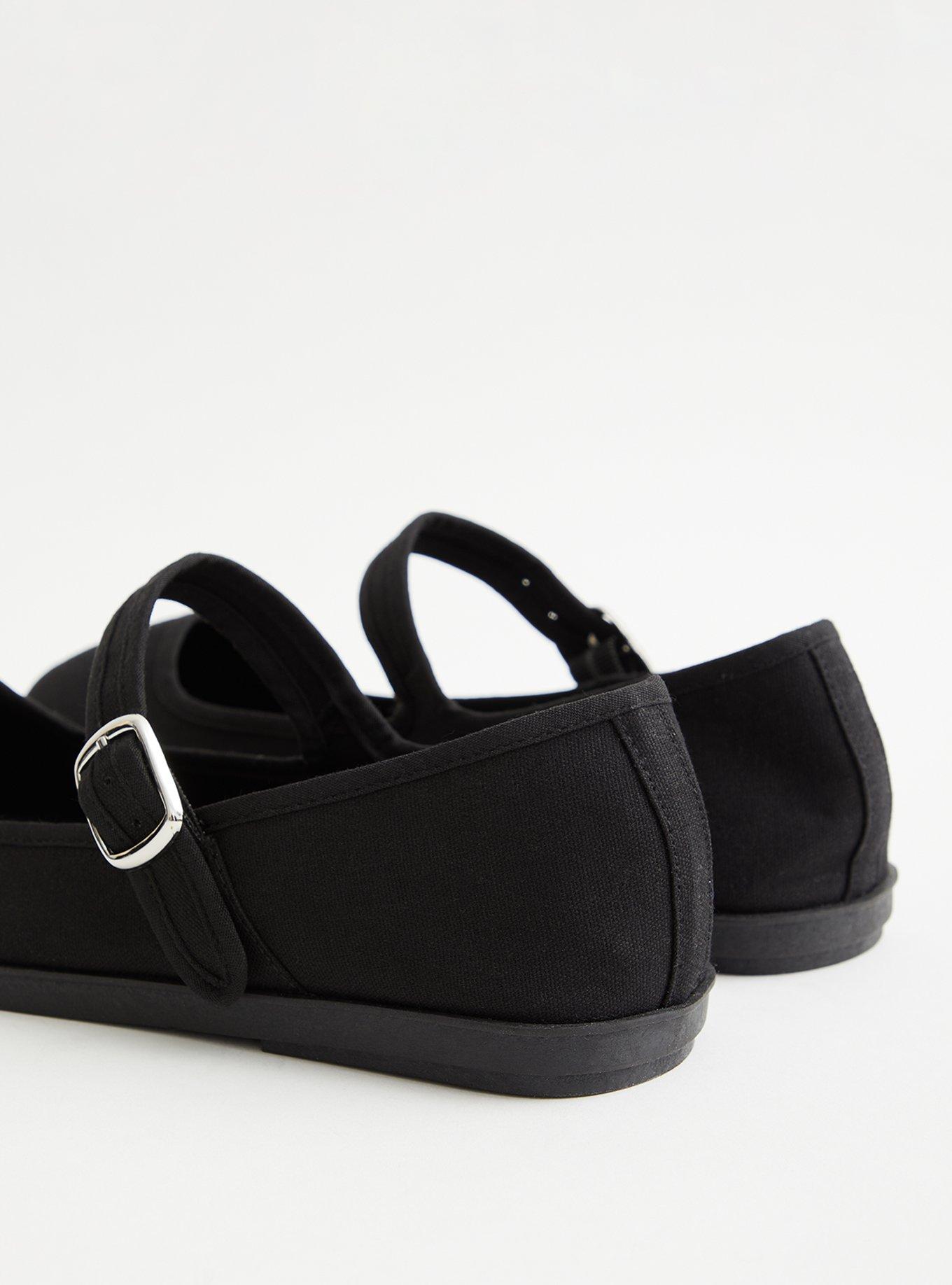 Black canvas mary store janes