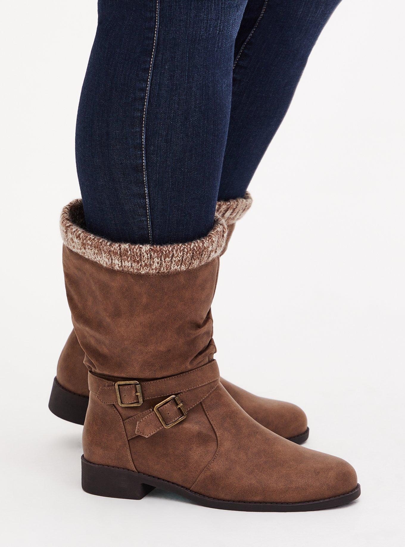 Sweater hot sale trim boots