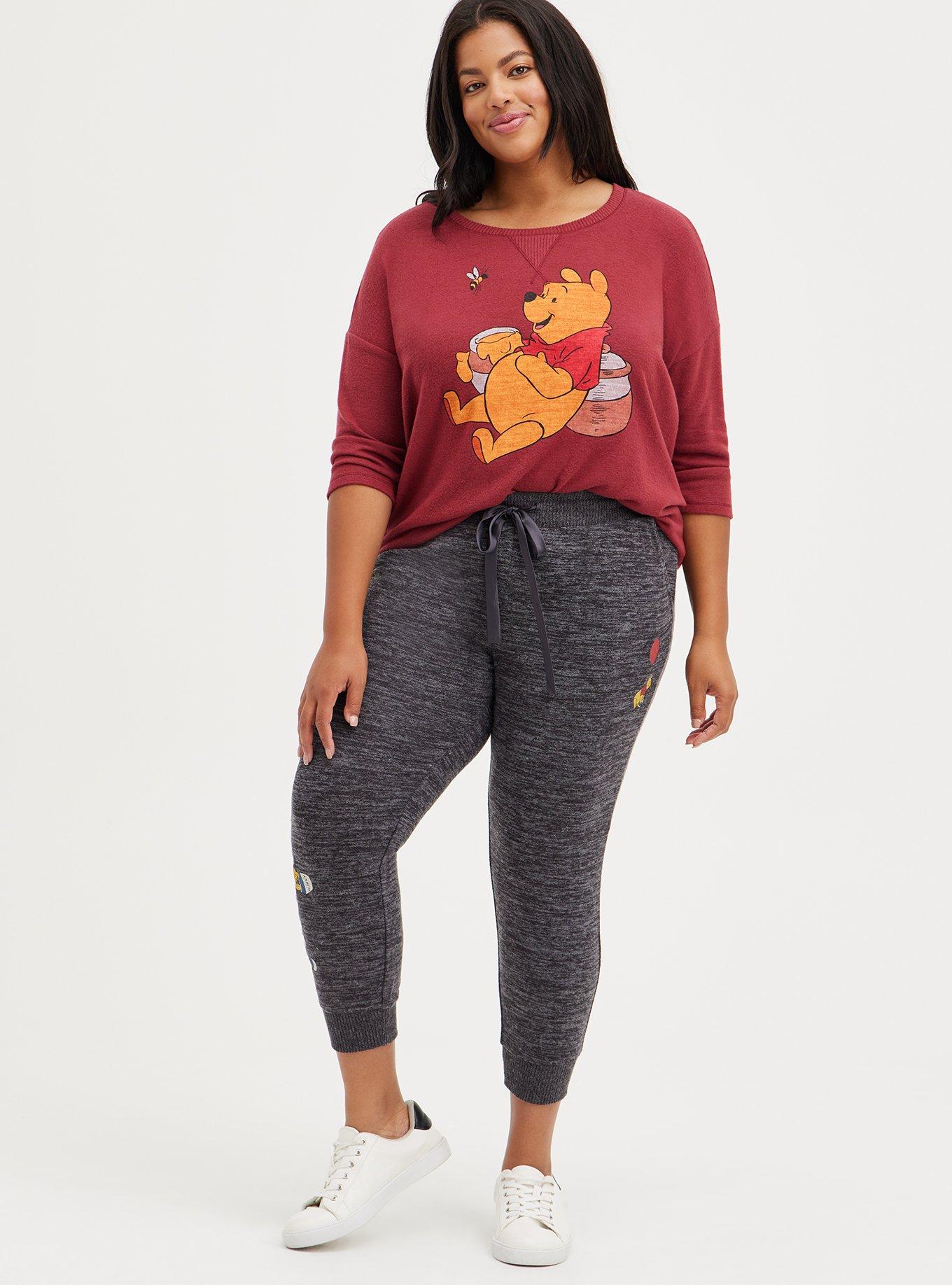 Disney Winnie The Pooh Lounge Top - Super Soft Plush, BURGUNDY, alternate