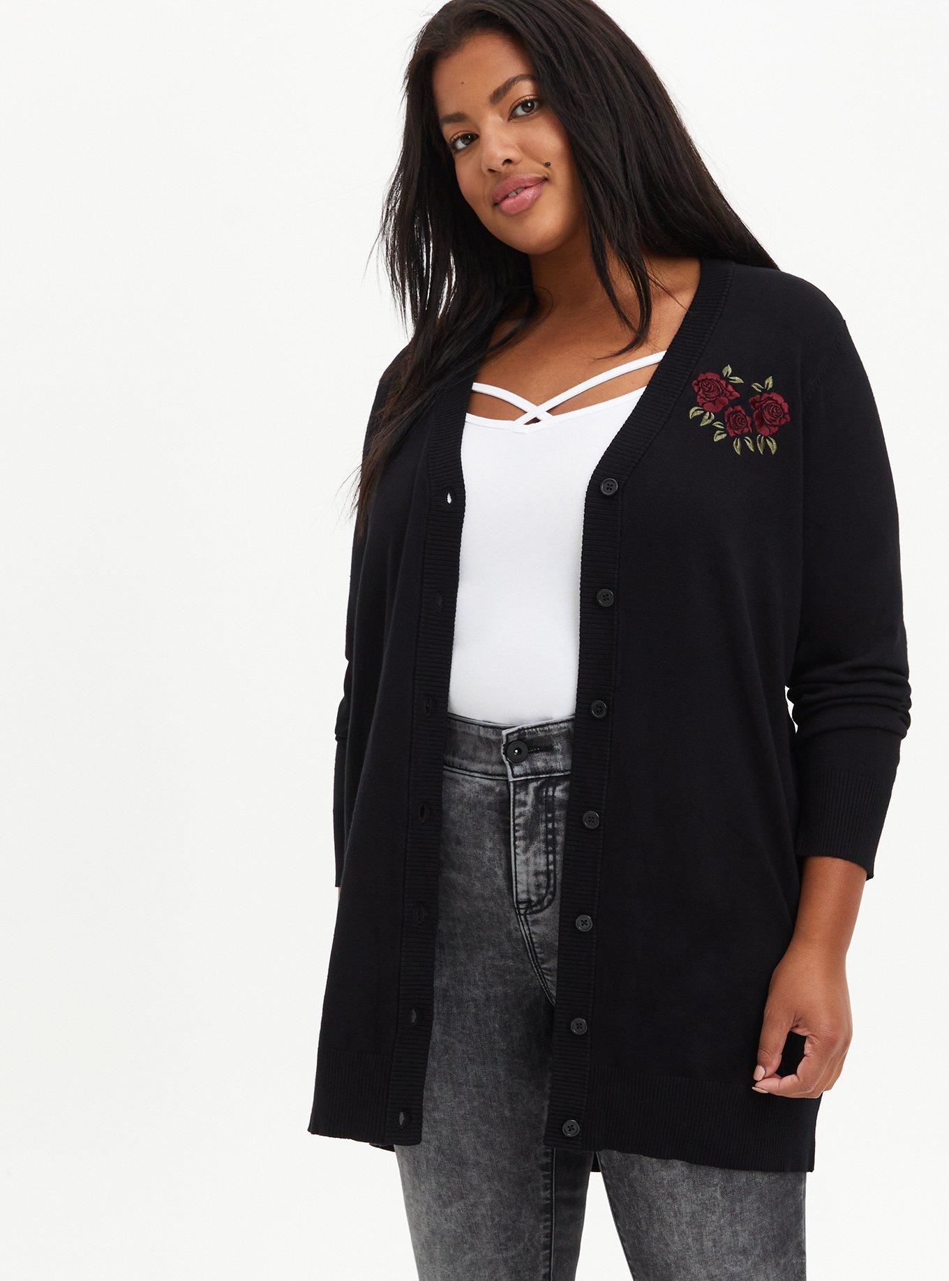 Black boyfriend cardigan outlet sweater