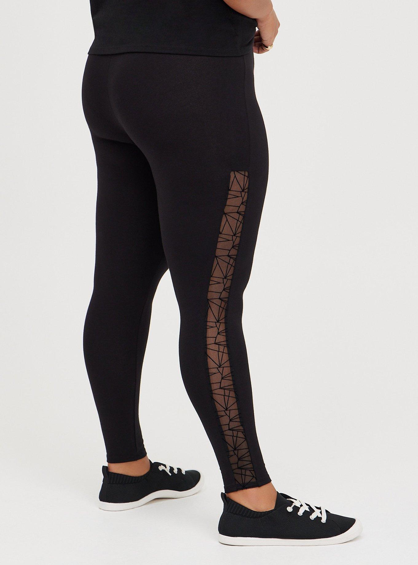 Plus Size - Premium Legging - Lasercut Cotton Black - Torrid