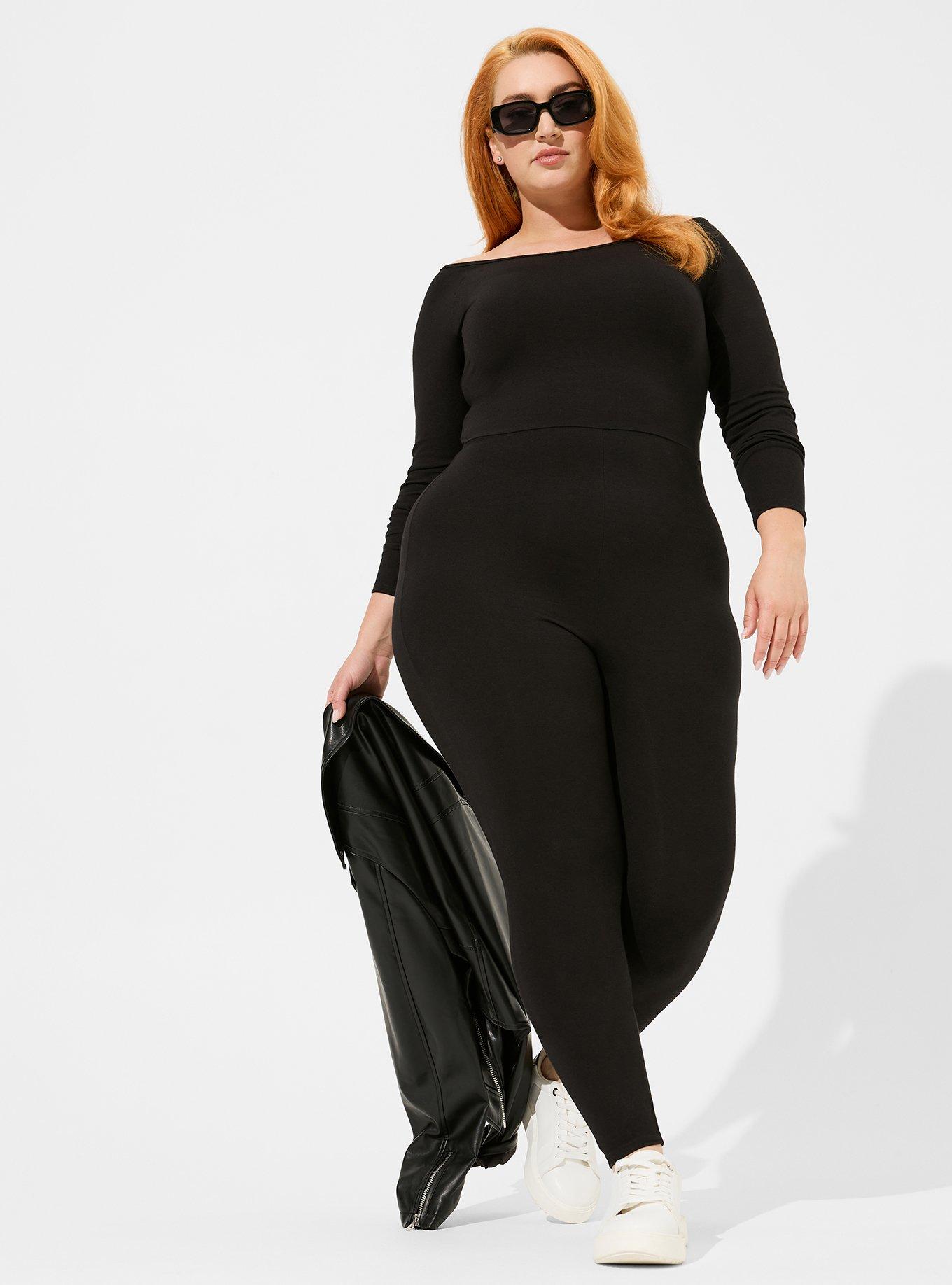 Plus Size Catsuit S M L XL XXL-5XL Size Women Black Bodysuit