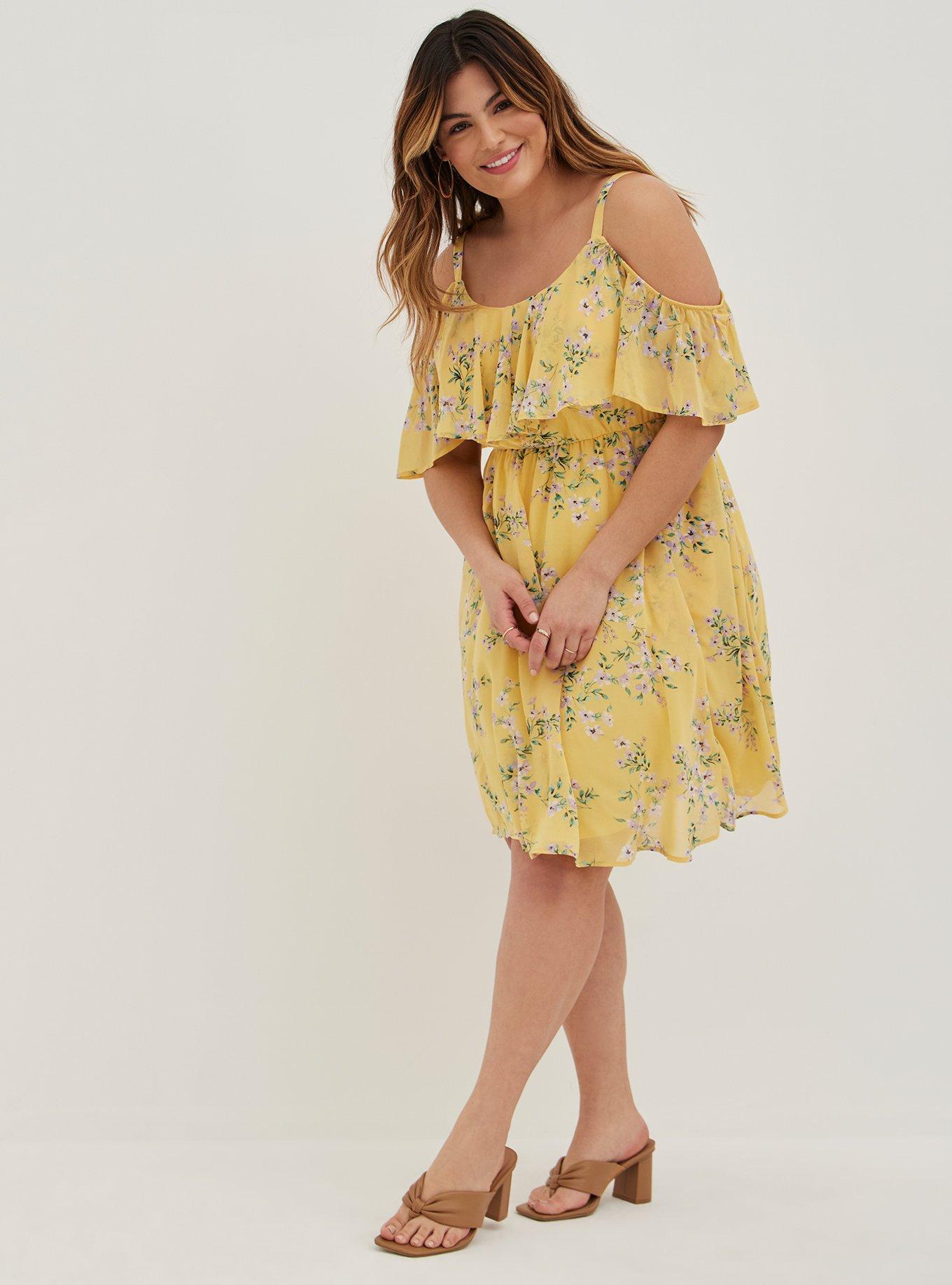 Plus Size - Mini Chiffon Coldshoulder Skater Dress - Torrid