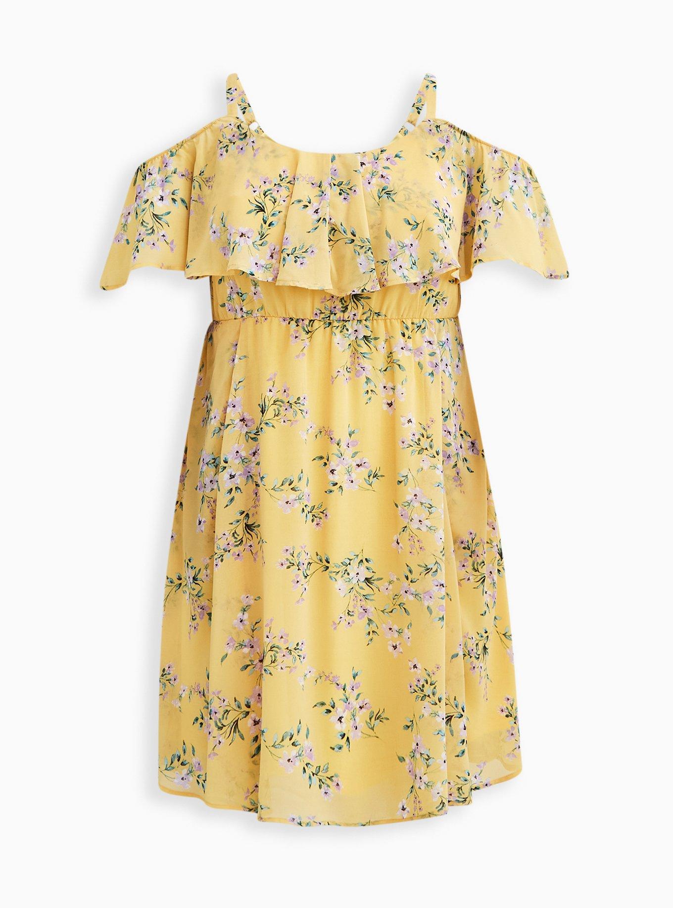 Plus Size - Mini Chiffon Coldshoulder Skater Dress - Torrid