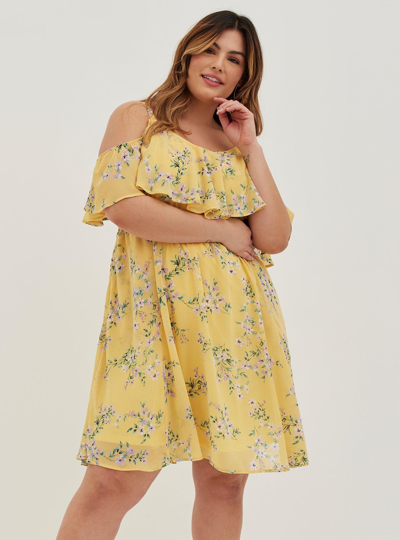 Plus Size - Mini Chiffon Coldshoulder Skater Dress - Torrid