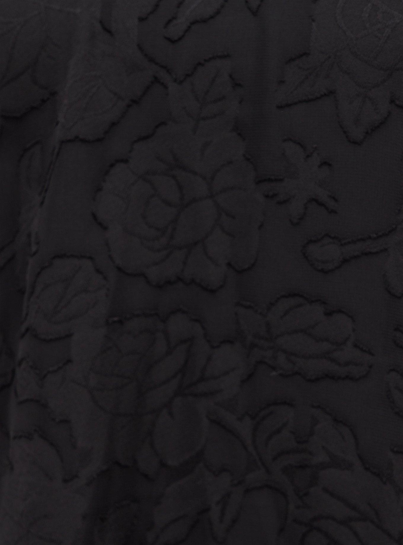 Abbey Chiffon Clip Floral Top, DEEP BLACK, alternate