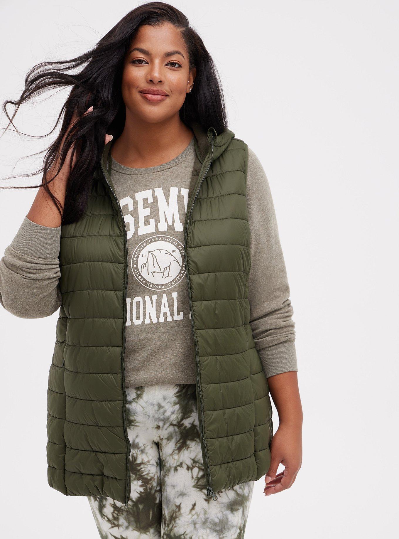 Plus Size - City Twill Longline Belted Vest - Torrid