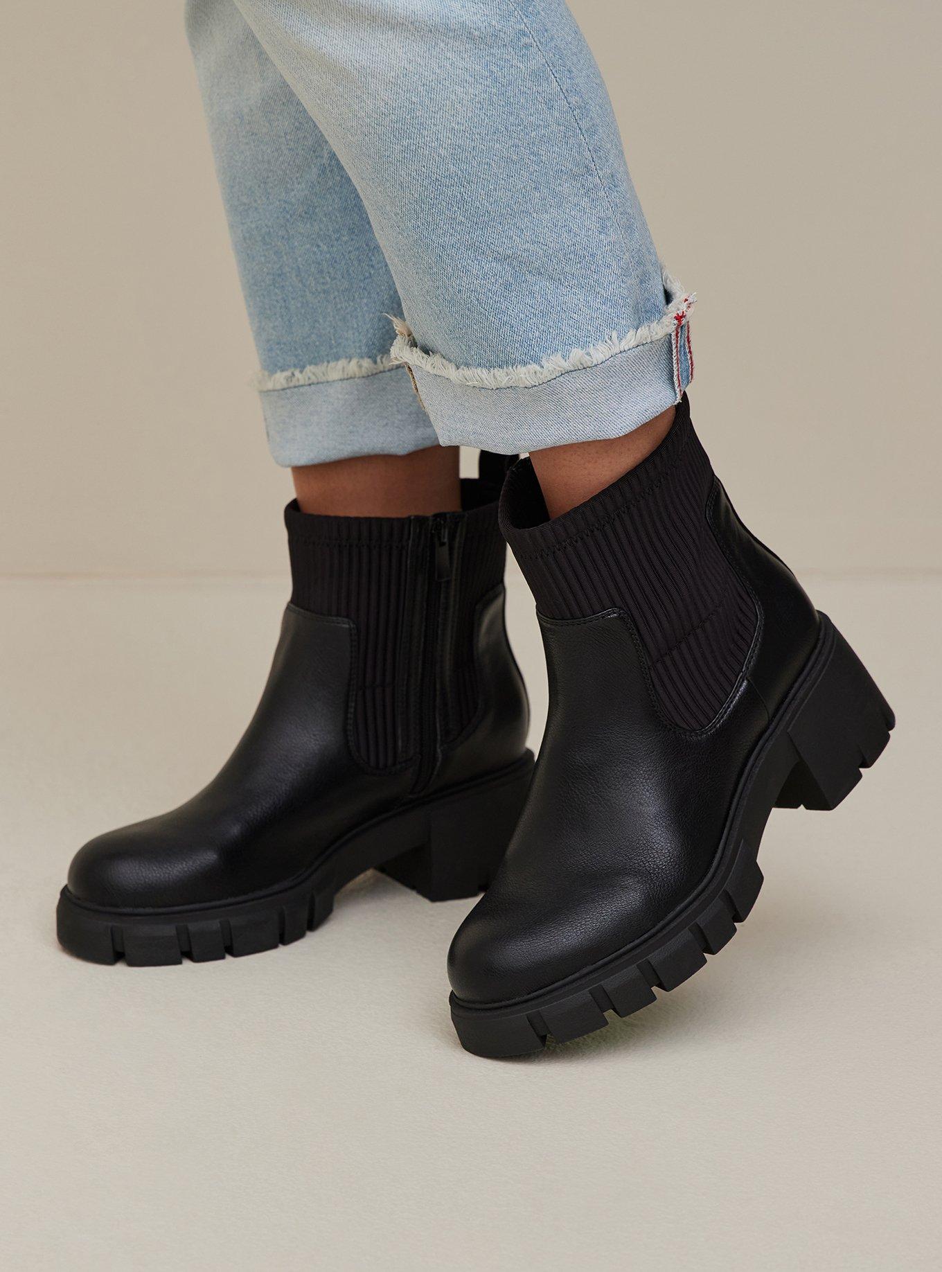 Plus Size Chelsea Bootie Faux Leather Black WW Torrid