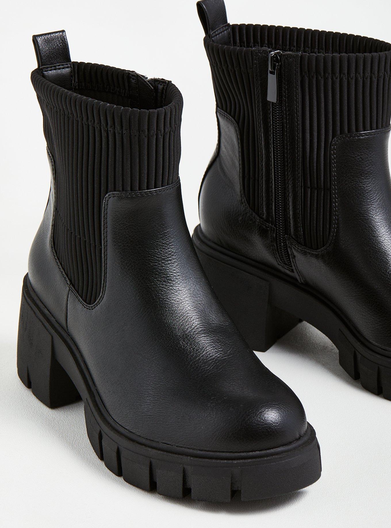 Chelsea Bootie - Faux Leather Black (WW), BLACK, alternate