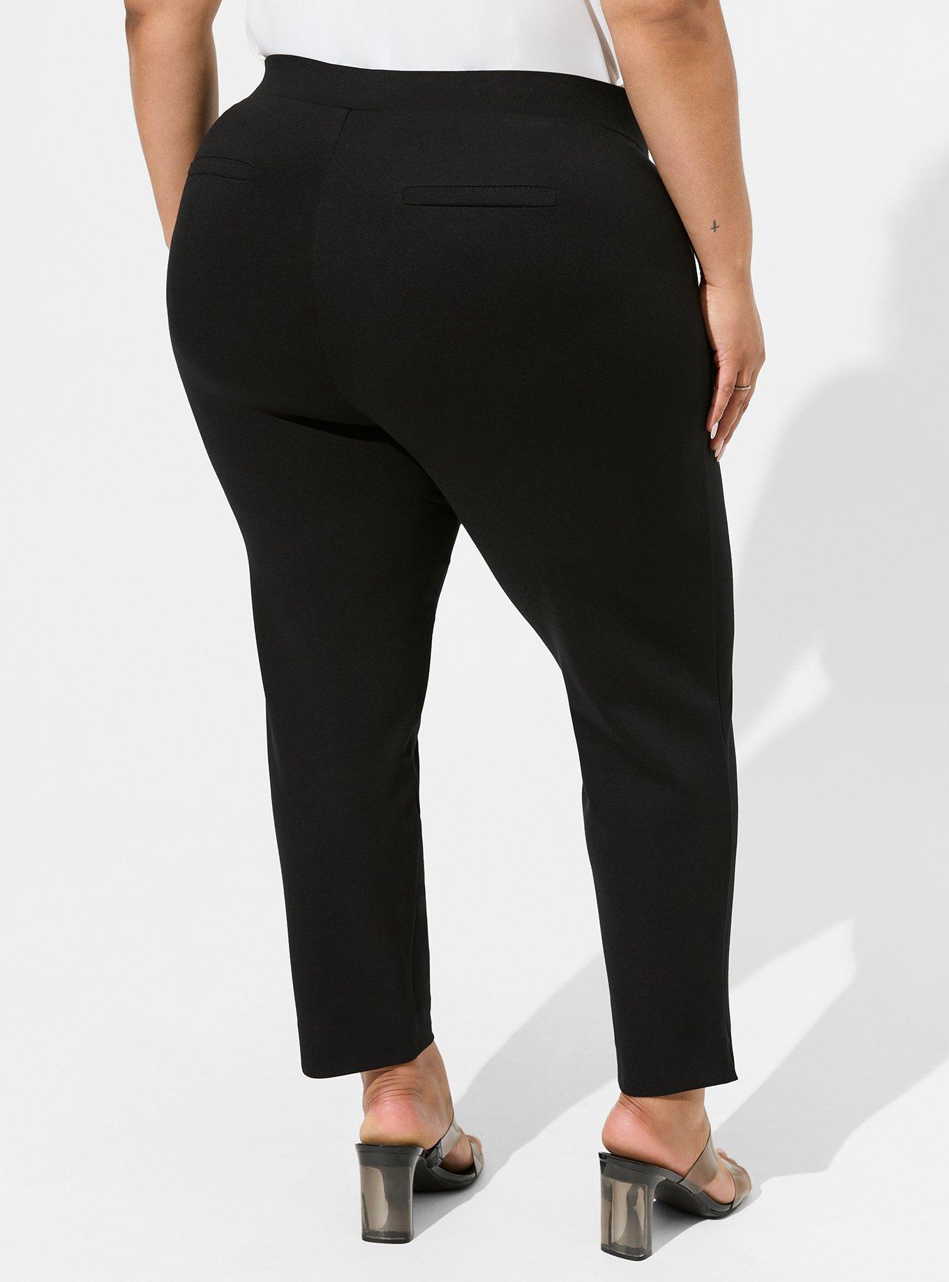 Black Plus Size Pull On Ponte Pant, plus size womens ponte pants