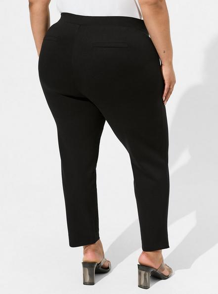 Pull-On Relaxed Taper Studio Luxe Ponte High-Rise Pant, DEEP BLACK, alternate
