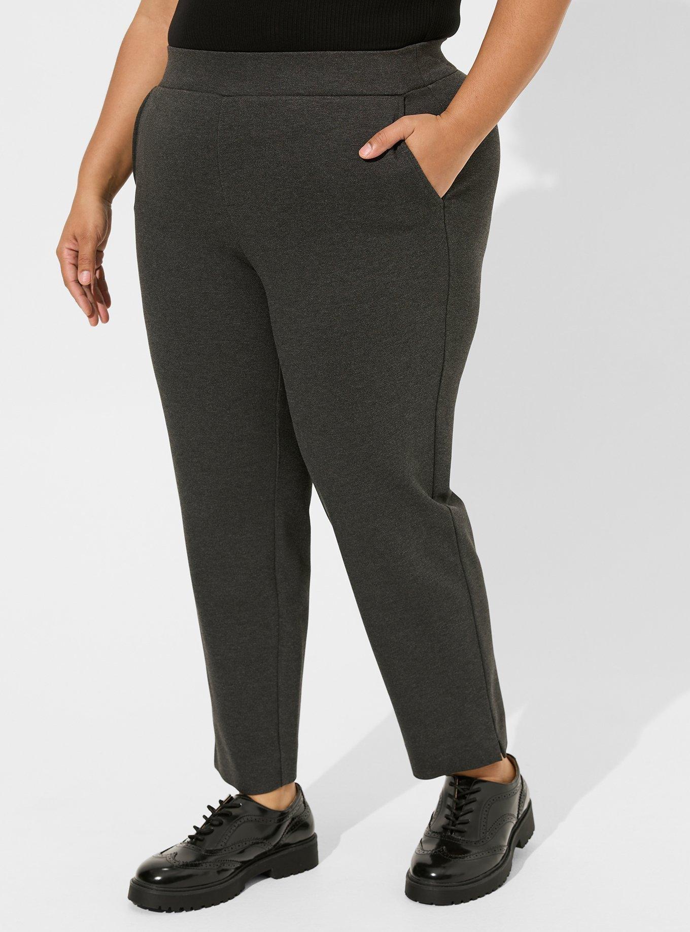 Plus Size - Pull-On Relaxed Taper Studio Luxe Ponte High-Rise Pant