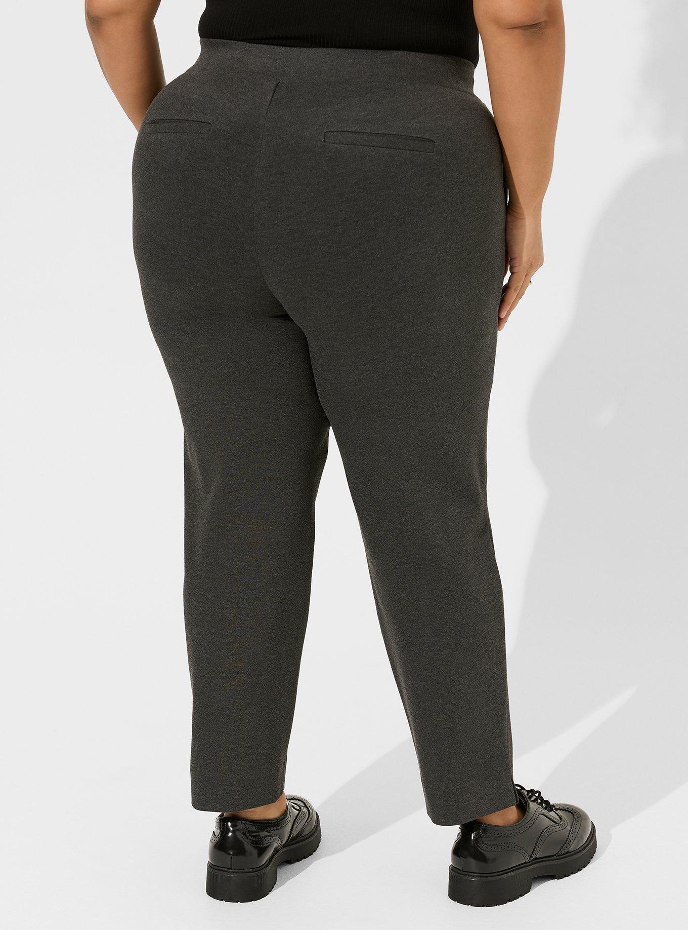 Plus Size Casual Pants, Women's Plus Heathered High Rise Slight