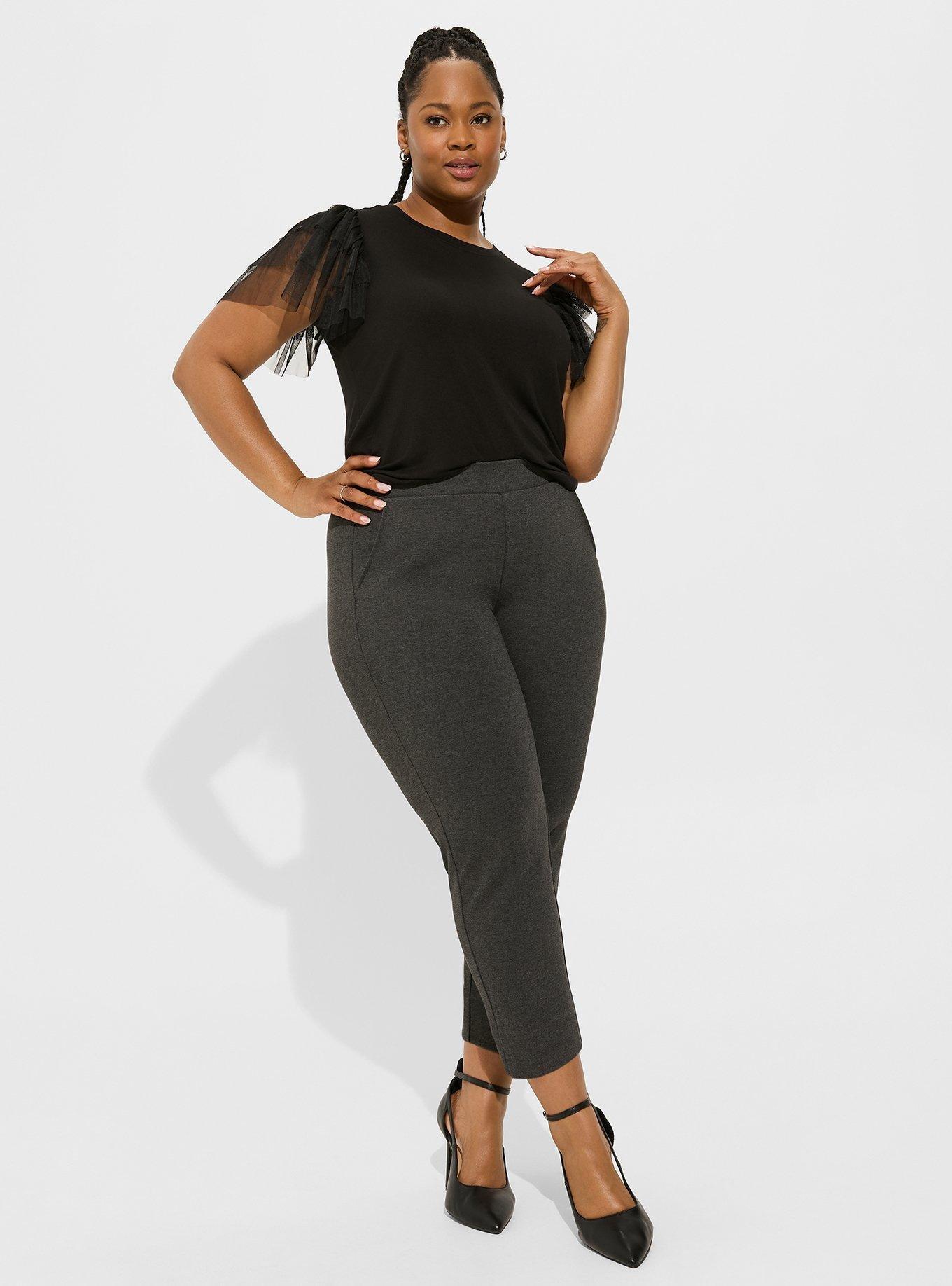 RealSize Women's Plus Size Pull On Ponte Pants 