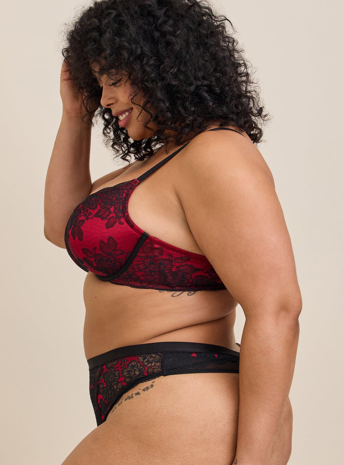 Plus Size - Lacey Mid-Rise Thong Panty - Torrid