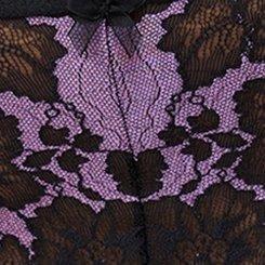 Two Tone Lace Mid-Rise Thong Panty, RICH BLACK AFRICAN VIOLET, swatch