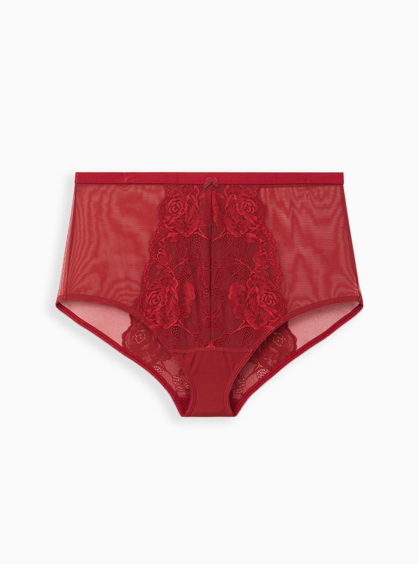 French Knickers Sheer Chiffon Panties Red Sexy Lingerie Underwear See  Through 