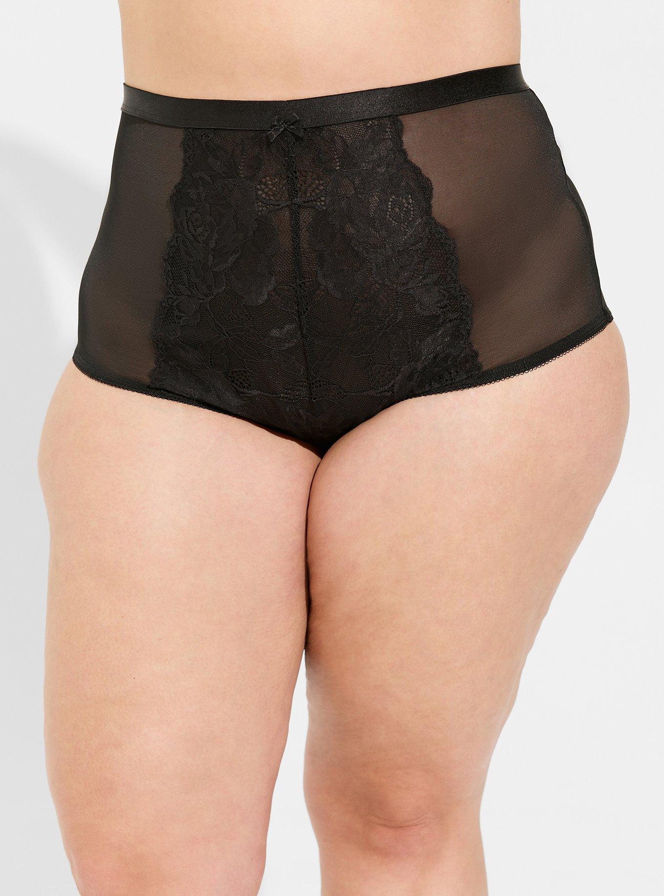 Openwork lace knickers with floral patterns in flame-red Daily Dentelle