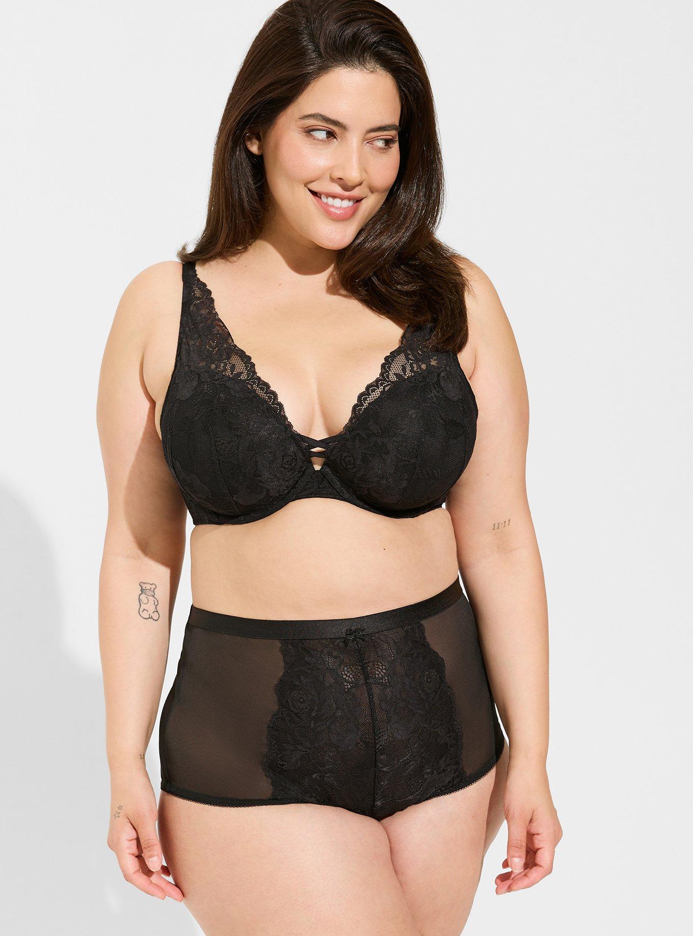 Torrid Black Lace Floral Full Coverage Bra Size 42H - $45 - From