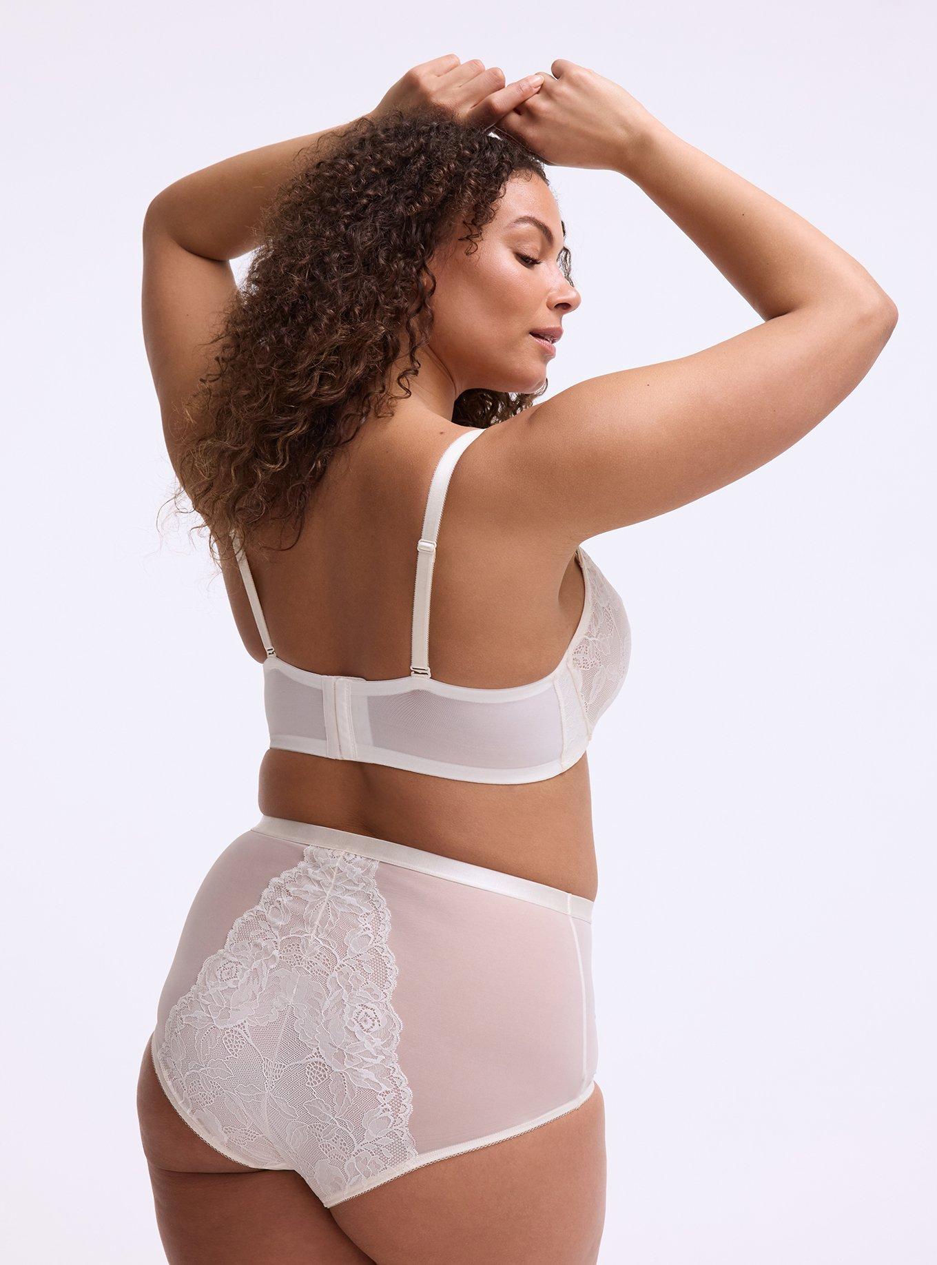 High-Rise Floral Lace Brief Panty, PRISTINE, alternate