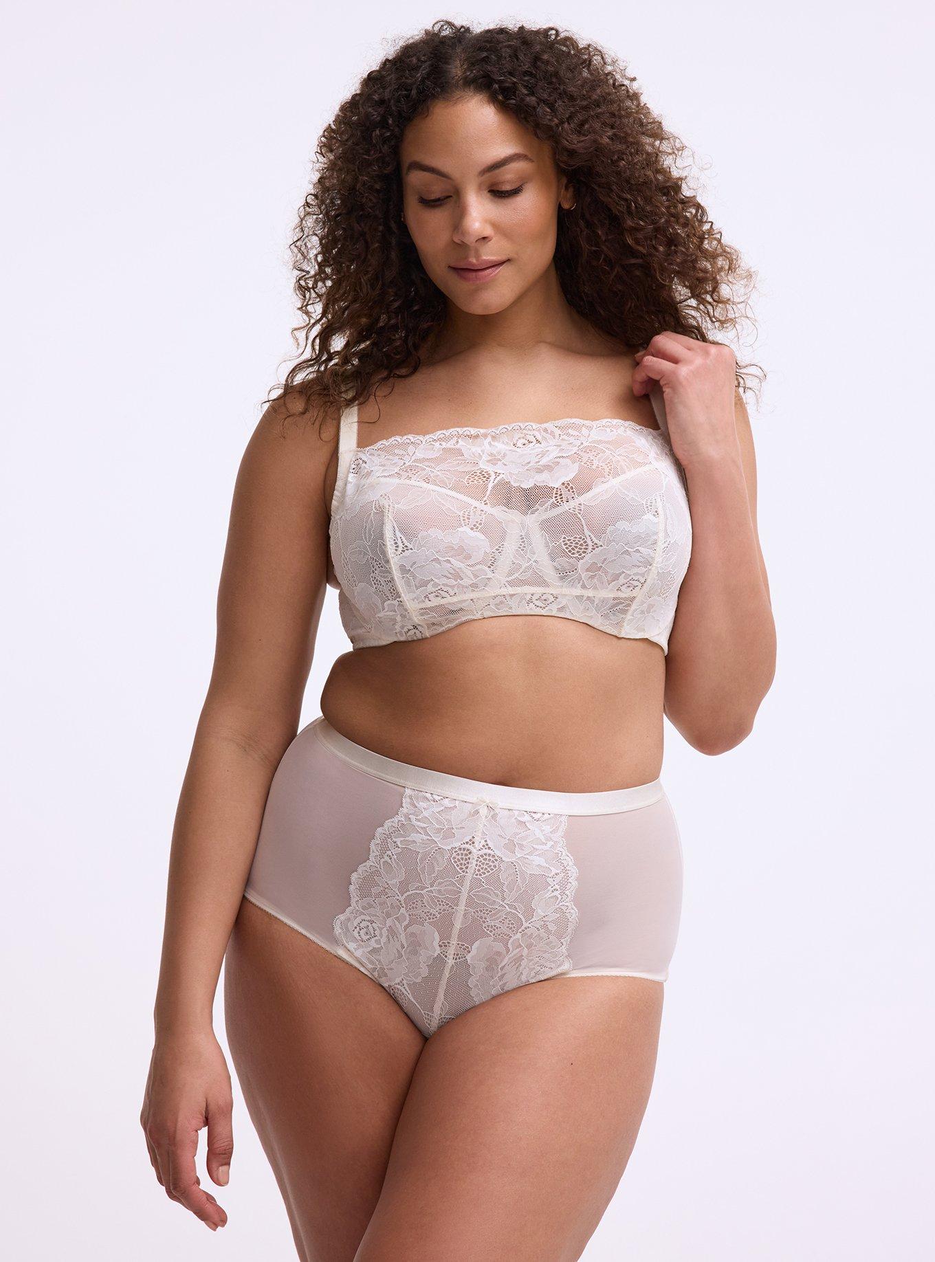 High-Rise Floral Lace Brief Panty, PRISTINE, hi-res