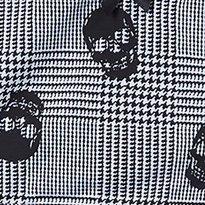 Second Skin Mid-Rise Bikini Lace Trim Panty, SKULL ON PLAID WHITE, swatch