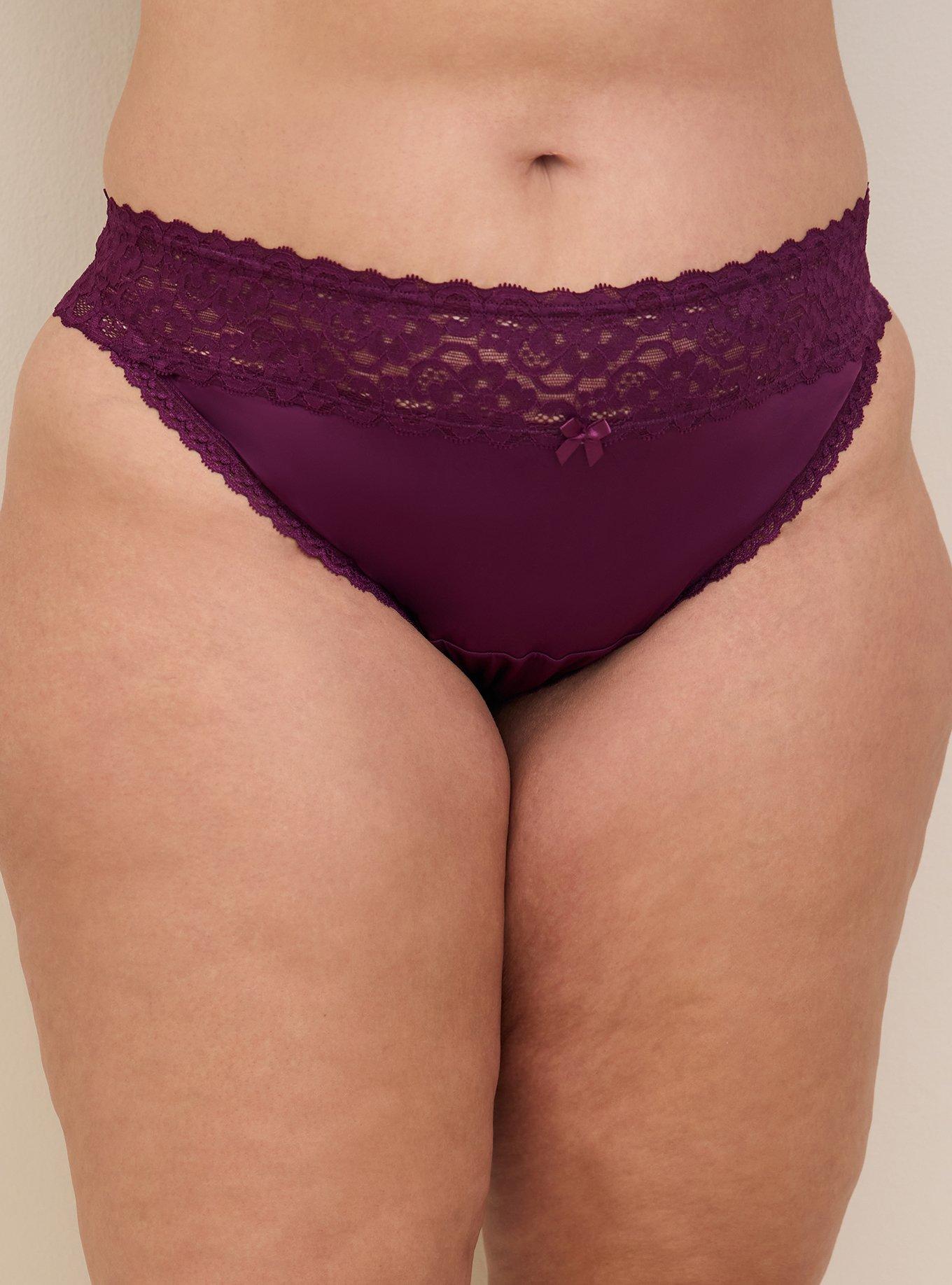 Plus Size - Second Skin Mid-Rise Bikini Lace Trim Panty - Torrid