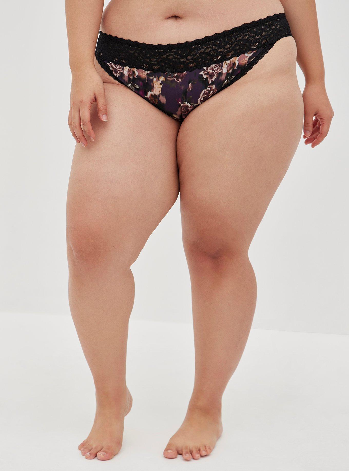 Plus Size - Second Skin Mid-Rise Bikini Lace Trim Panty - Torrid