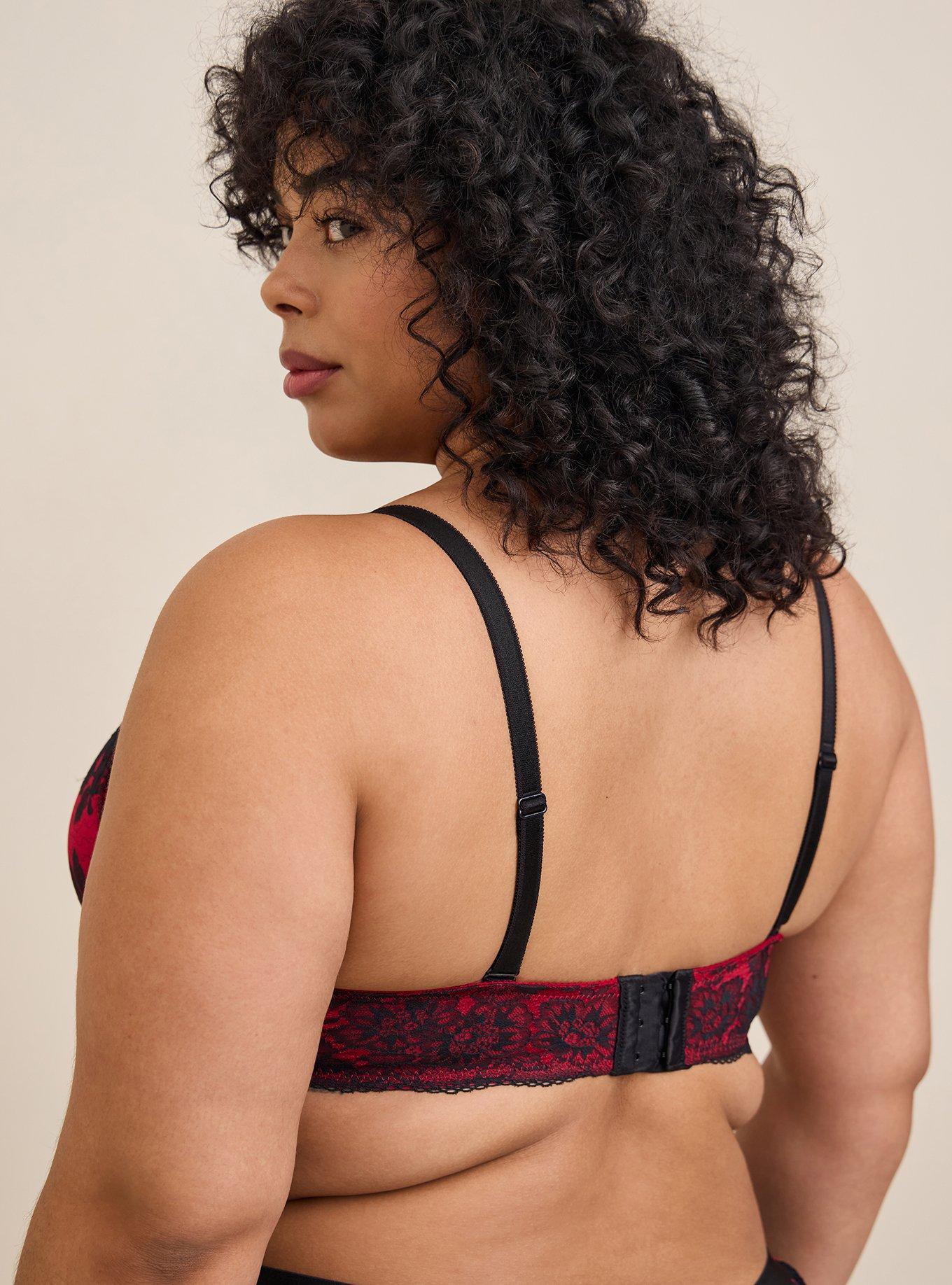 Plus Size XO Plunge Push-Up Bra, BIKING RED, alternate