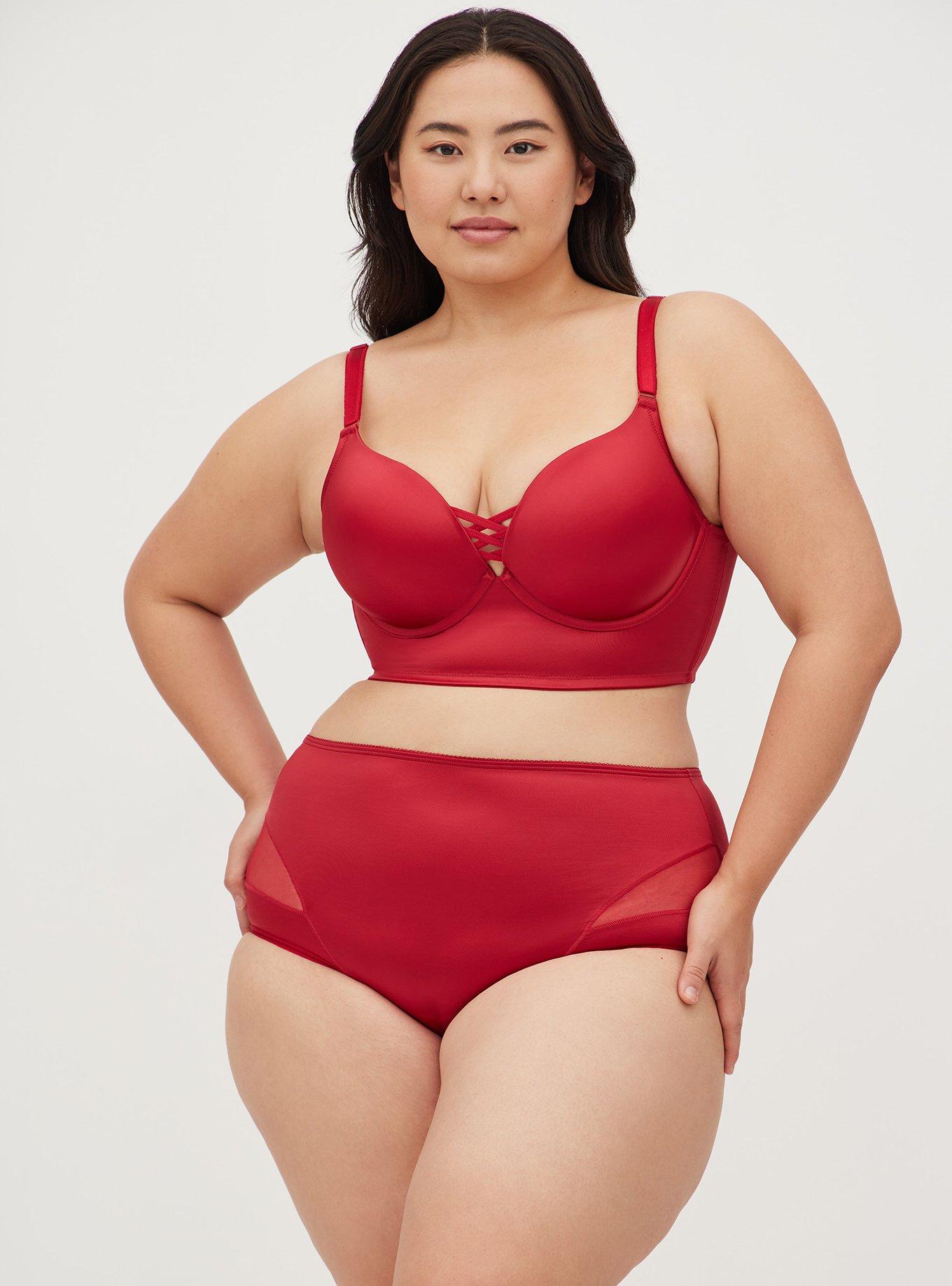 Plus Size XO Plunge Push-Up Bra, JESTER RED, alternate