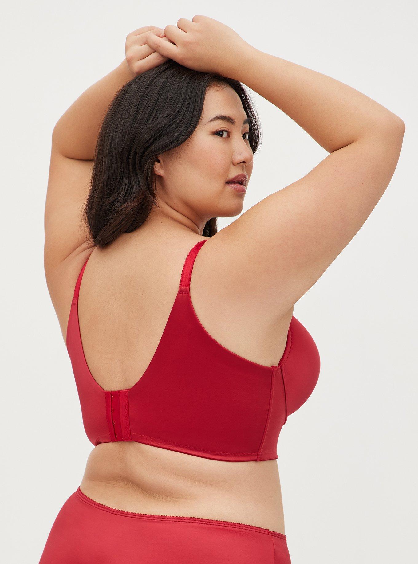 Plus Size XO Plunge Push-Up Bra, JESTER RED, alternate