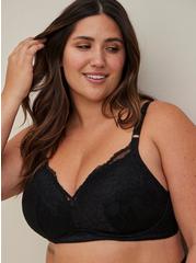 Wire-Free Push-Up Lace 360° Back Smoothing™ Bra, RICH BLACK, hi-res
