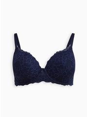 T-Shirt Lightly Lined Peacock Lace Ballet Back Bra, PEACOAT, hi-res