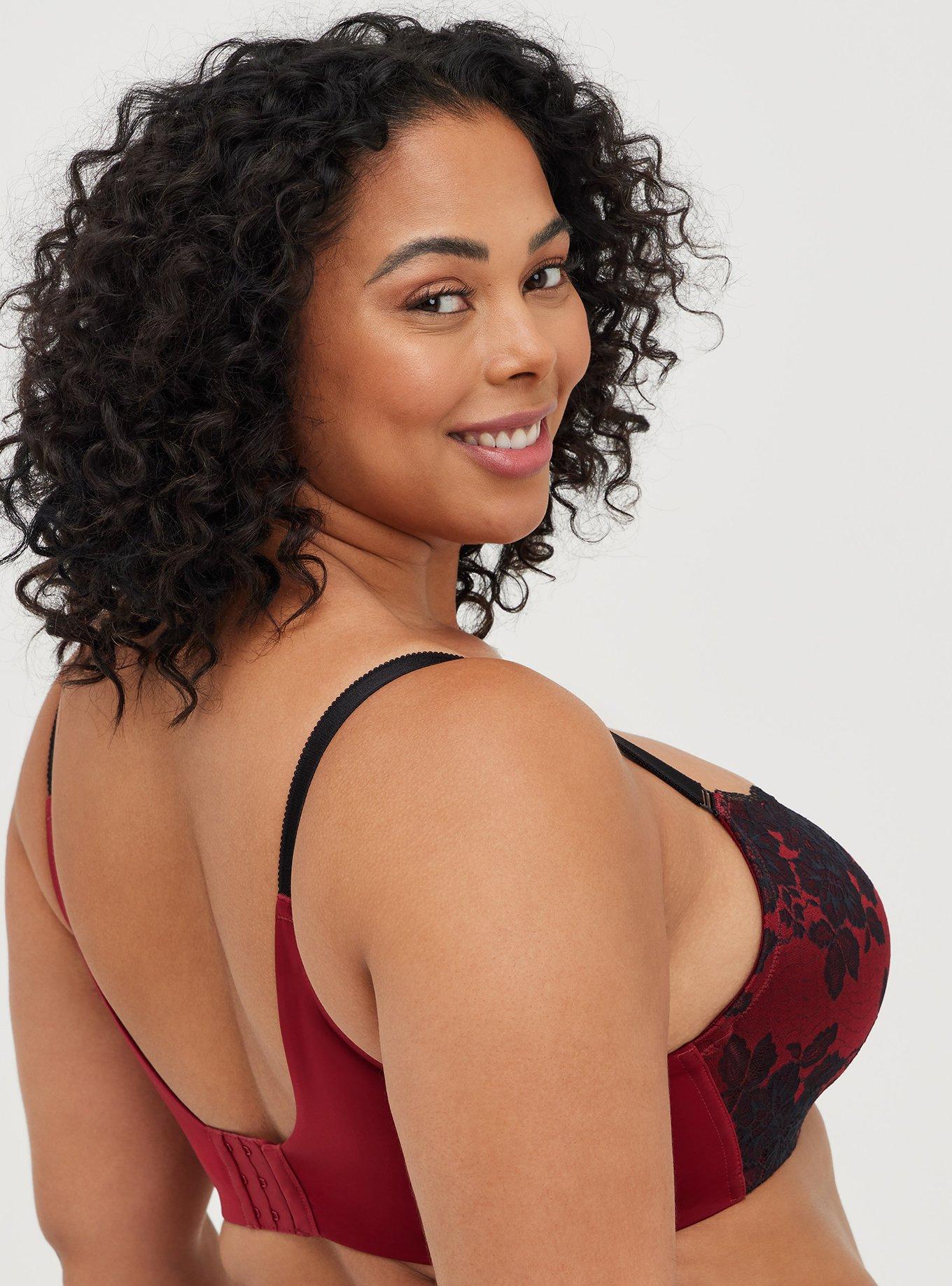 Torrid 48D Lace Red Lightly Lined Everyday Wire-Free Bra 360° Back  Smoothing™