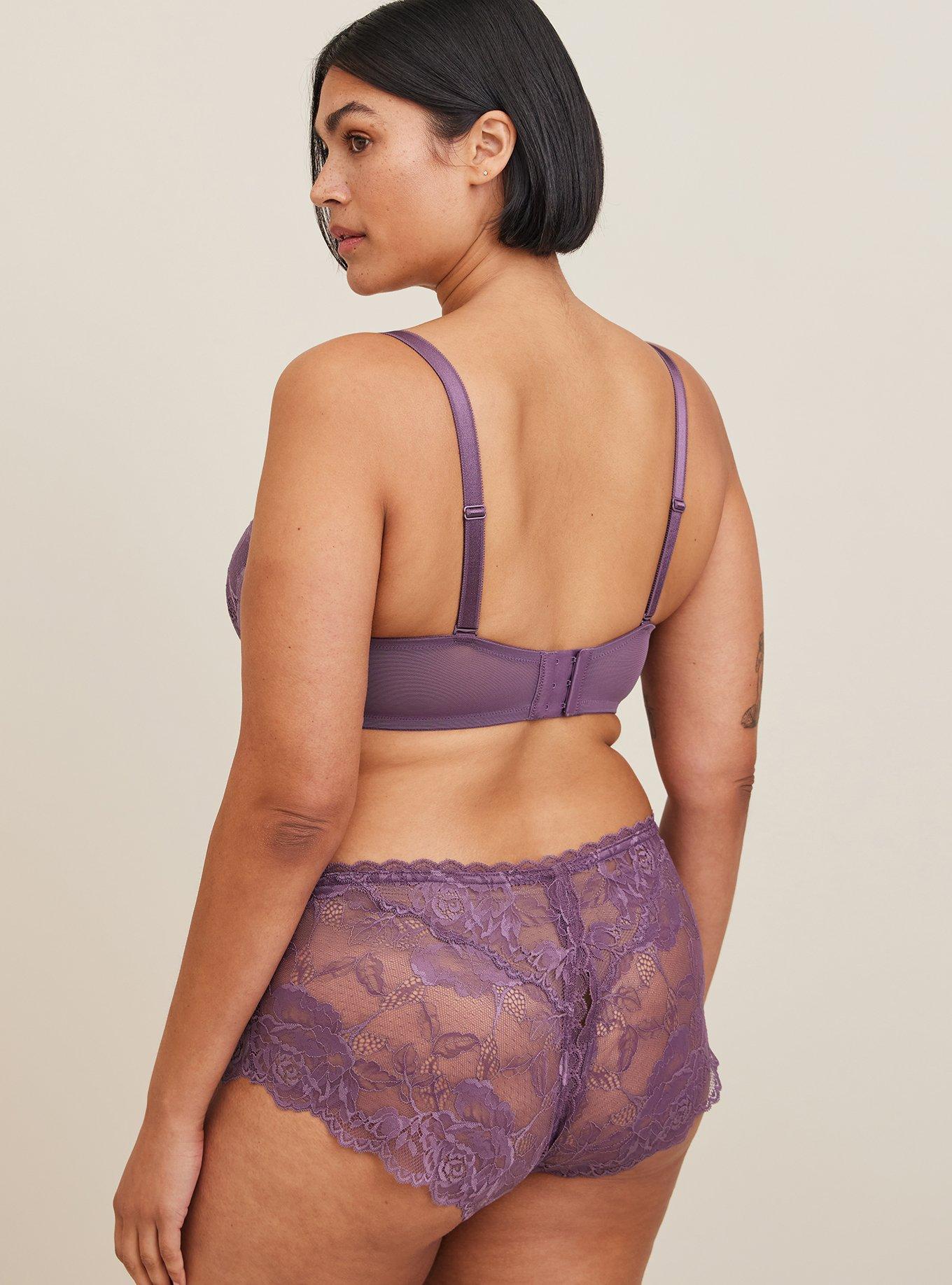 TORRID Floral Lace Cheeky Panty With Open Back Slit