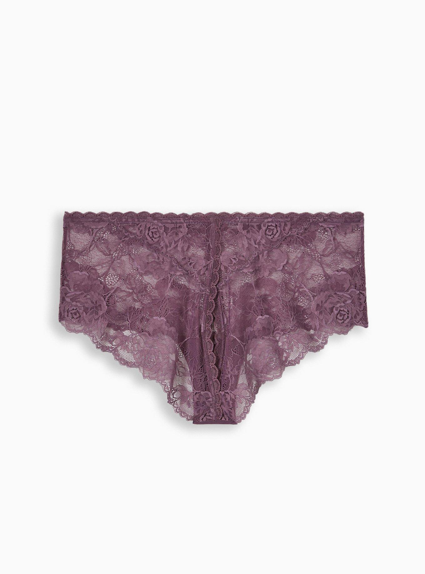 Plus Size - Floral Lace Cheeky Panty With Open Back Slit - Torrid