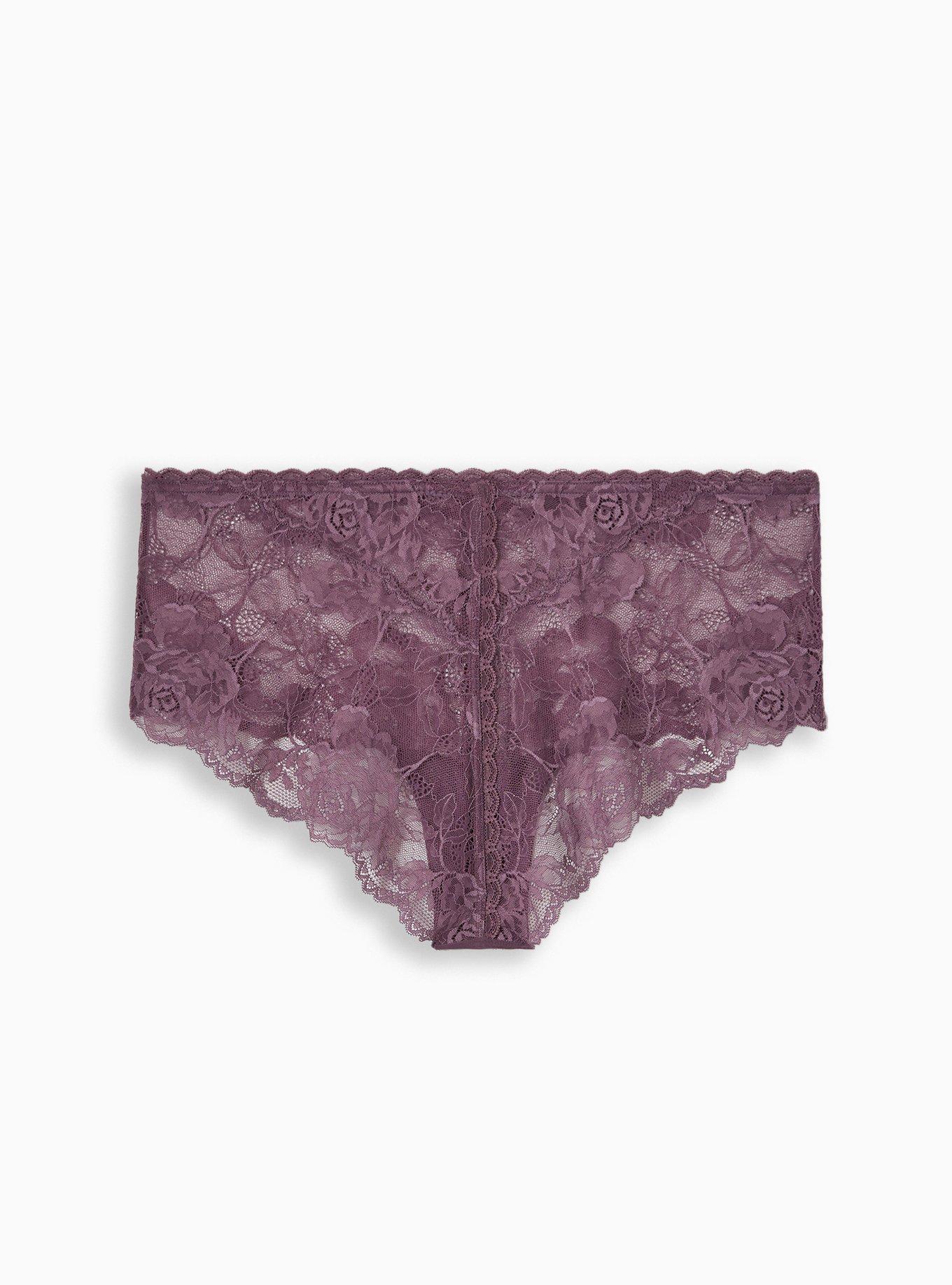 Plus Size - Floral Lace Cheeky Panty With Open Back Slit - Torrid