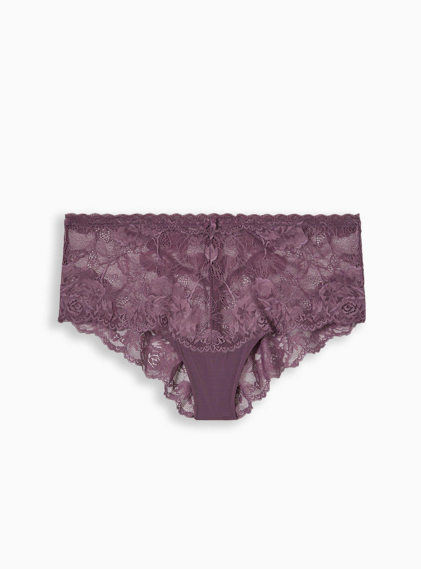 PINK Plum Purple Lace Cheeky Panties Women's Size Large NEW