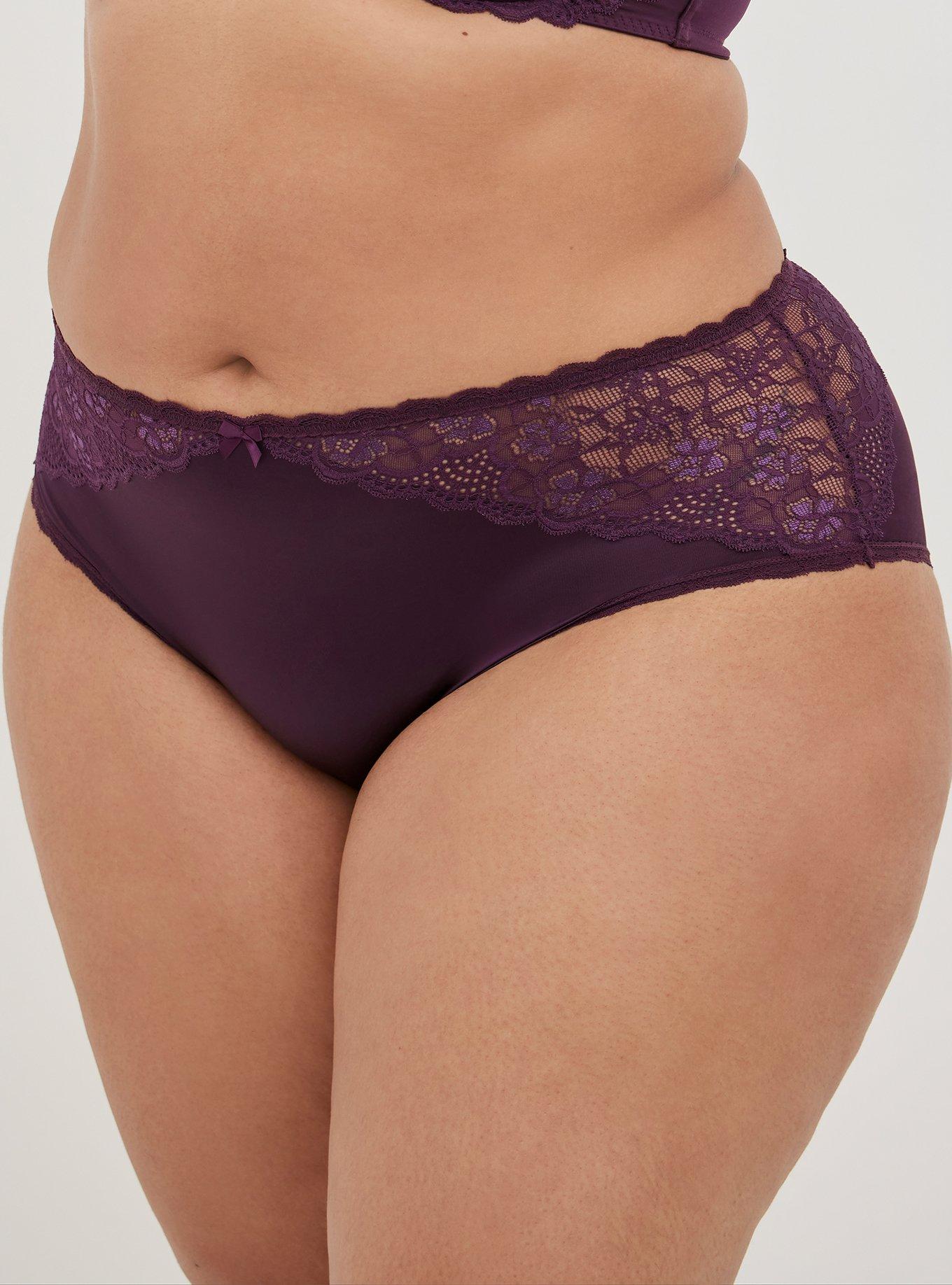 Plus Size - Shine And Lace Mid-Rise Cheeky Panty - Torrid