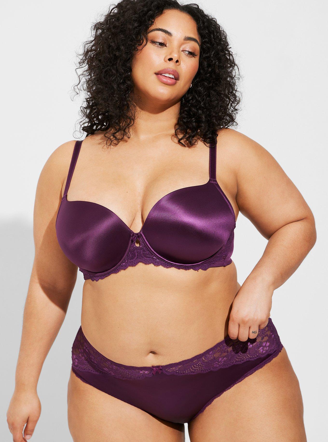 Plus Size - Shine And Lace Mid-Rise Cheeky Panty - Torrid