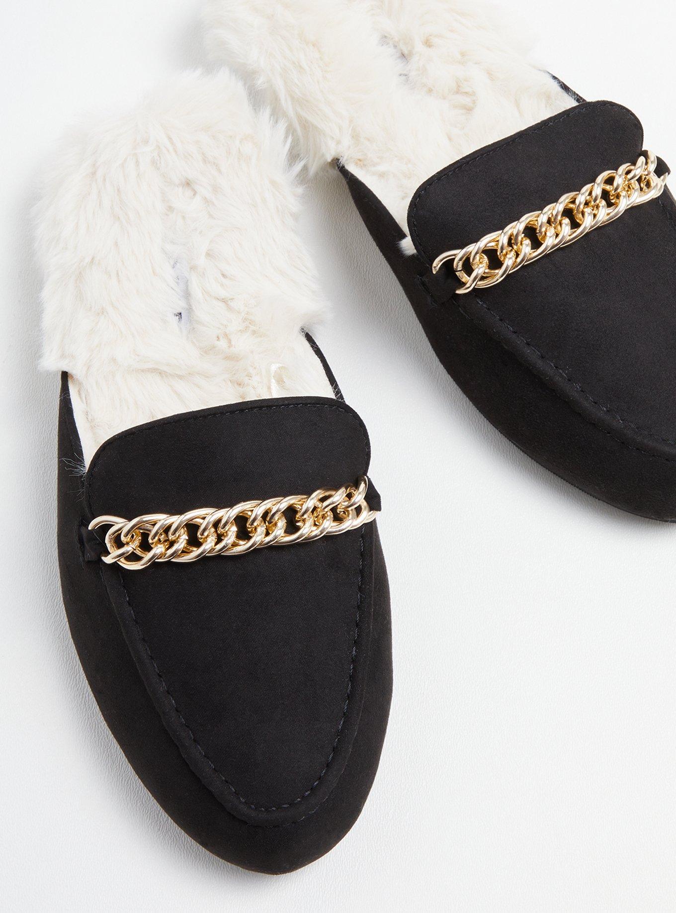 Fur Lined Mule (WW), BLACK, hi-res