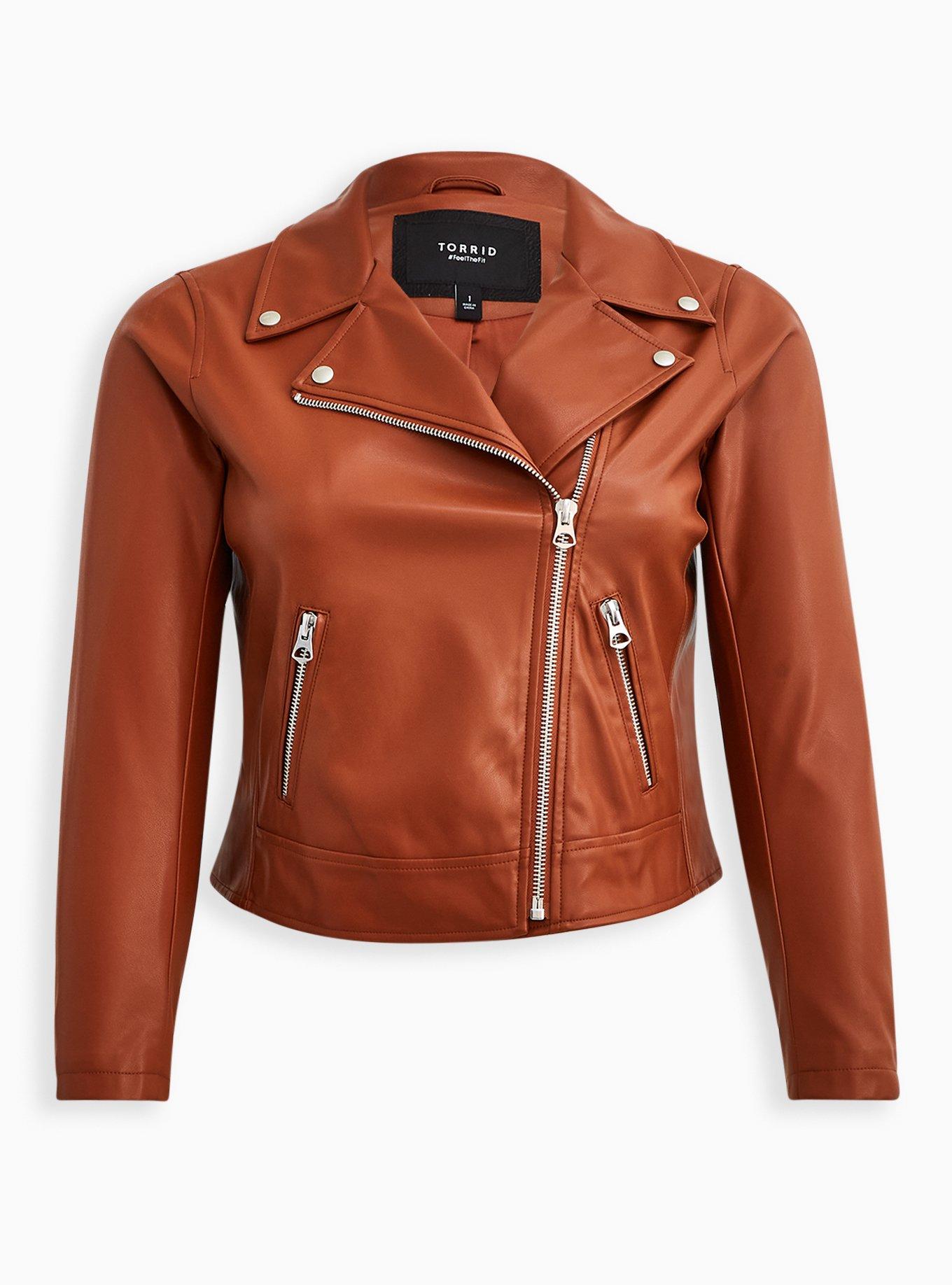 Plus Size - Faux Leather Asymmetrical Moto Jacket - Torrid