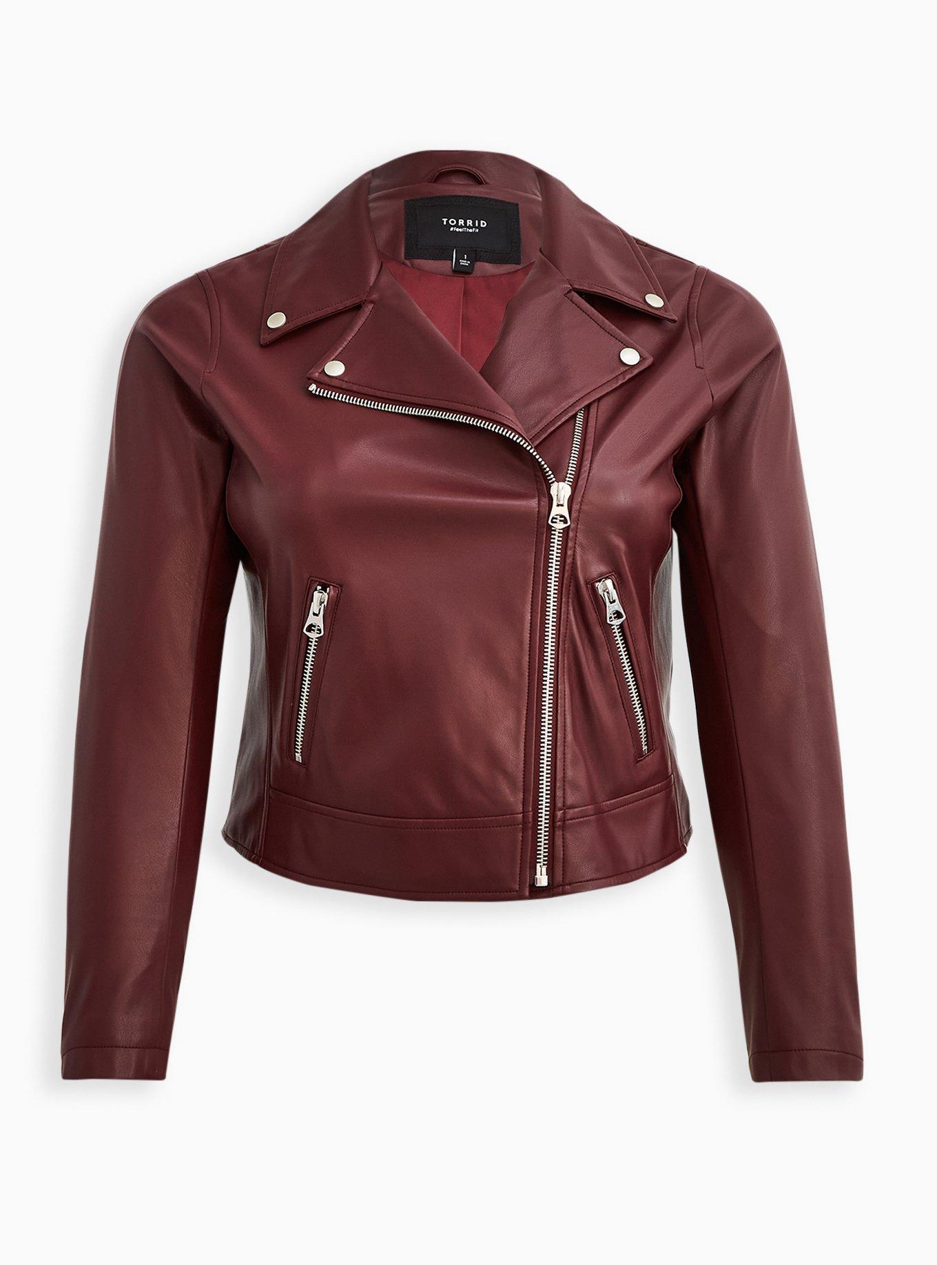 Plus Size - Faux Leather Asymmetrical Moto Jacket - Torrid