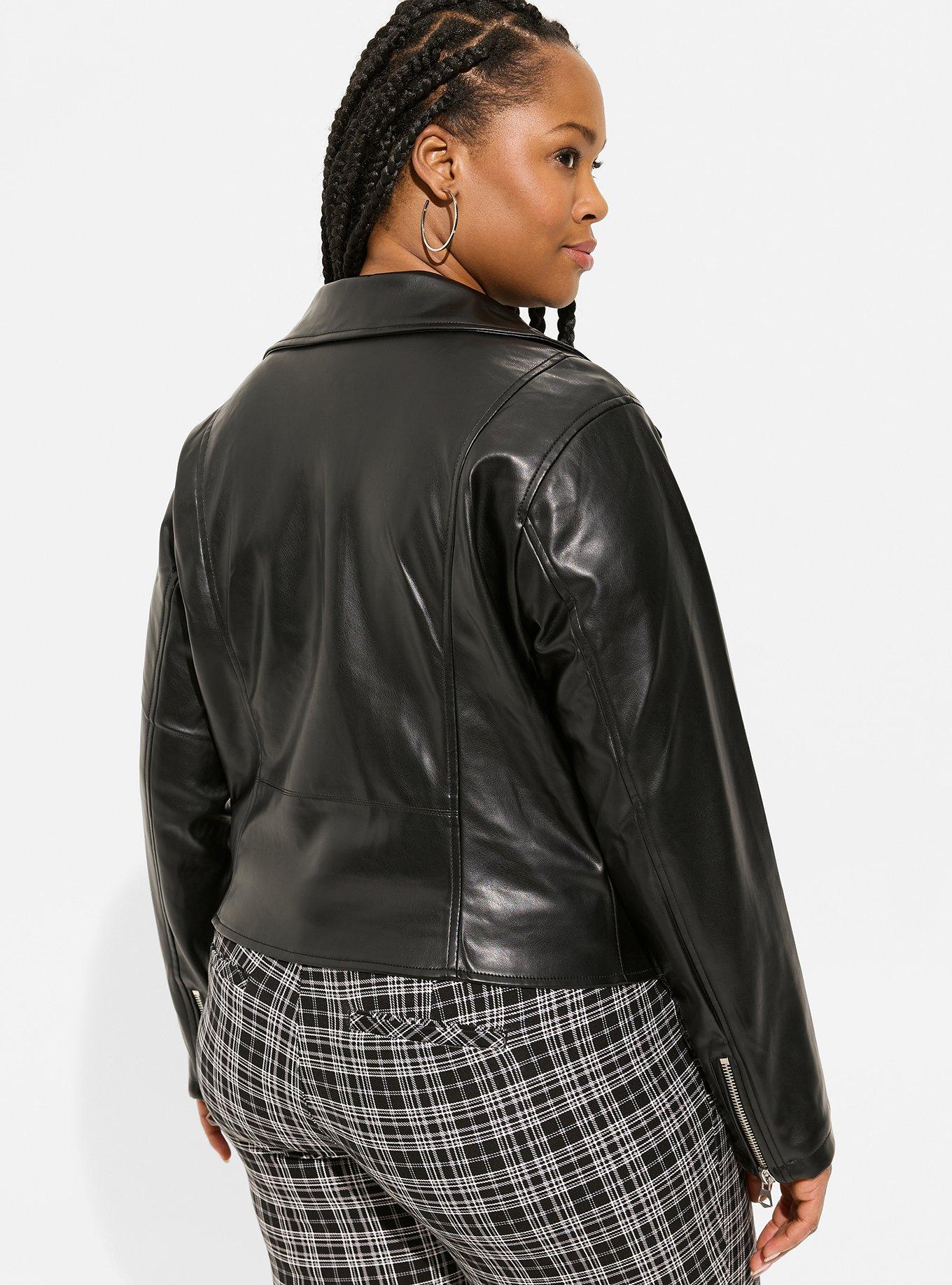 Plus size faux leather motorcycle clearance jackets