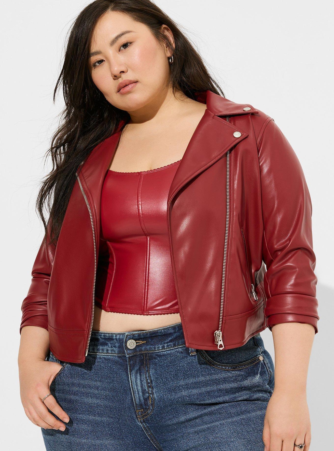 Size - Faux Leather Asymmetrical Moto Jacket Torrid