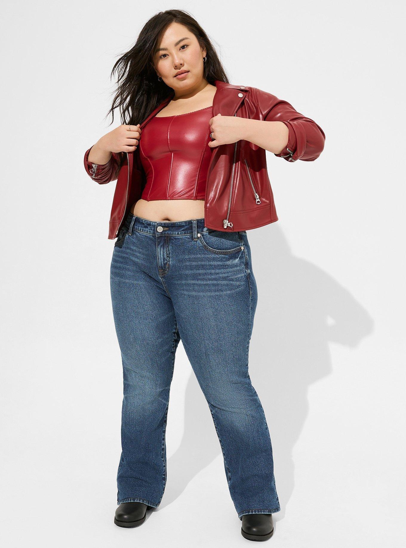 Plus Size - Faux Leather Asymmetrical Moto Jacket - Torrid